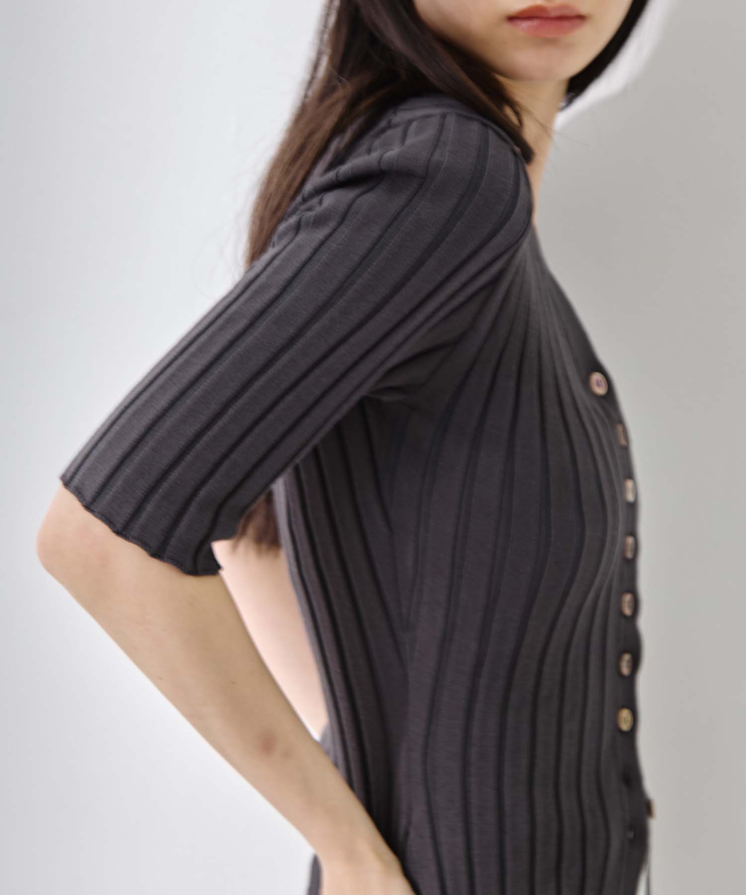 Silk Viscose Wide Rib Cardigan STUDIOUS