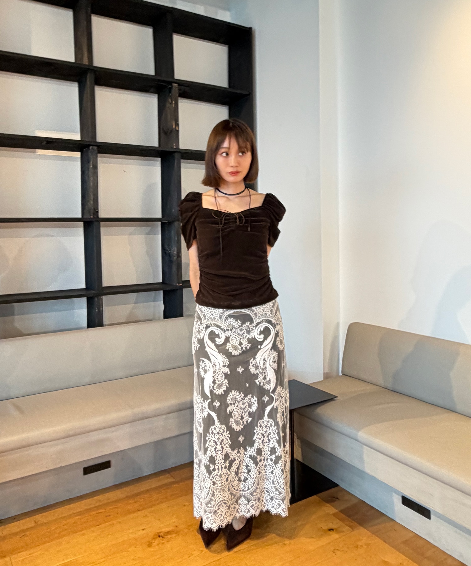 EMBROIDERED LACE SKIRT FETICO
