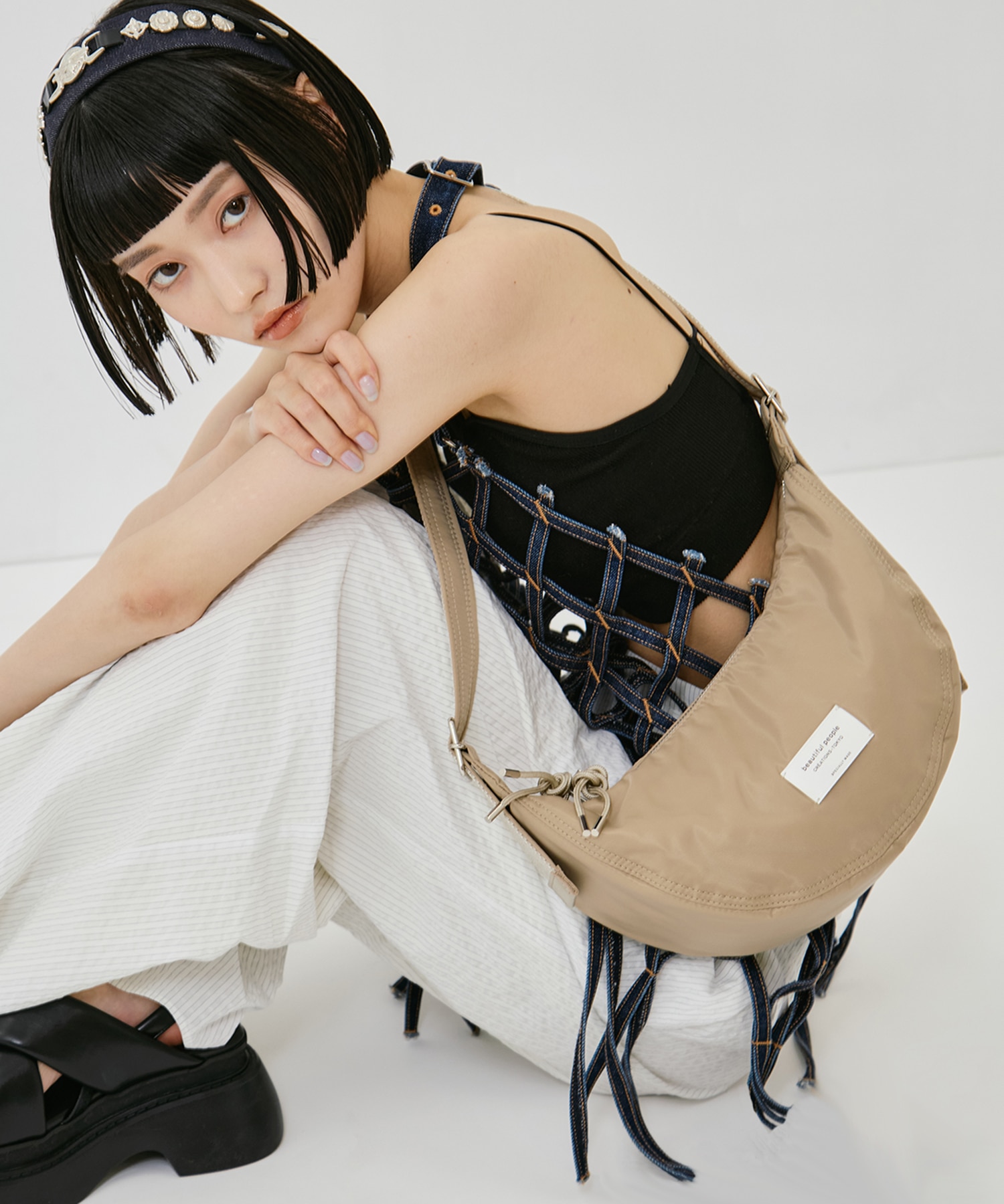 別注nylon moon shoulder bag beautiful people