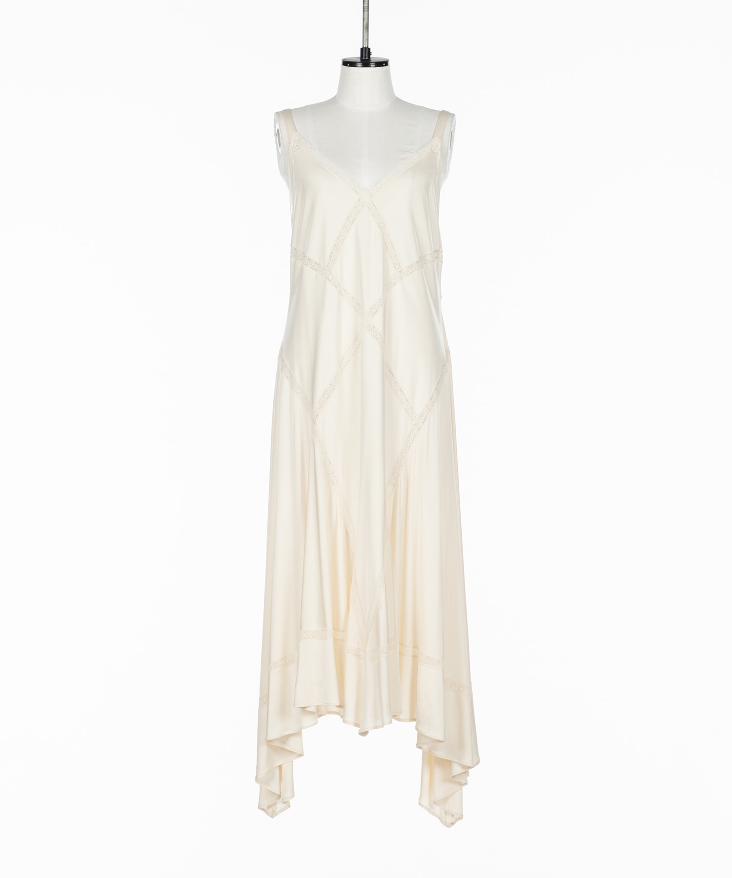 SATIN JERSEY LACE-TRIM SLIP DRESS FETICO