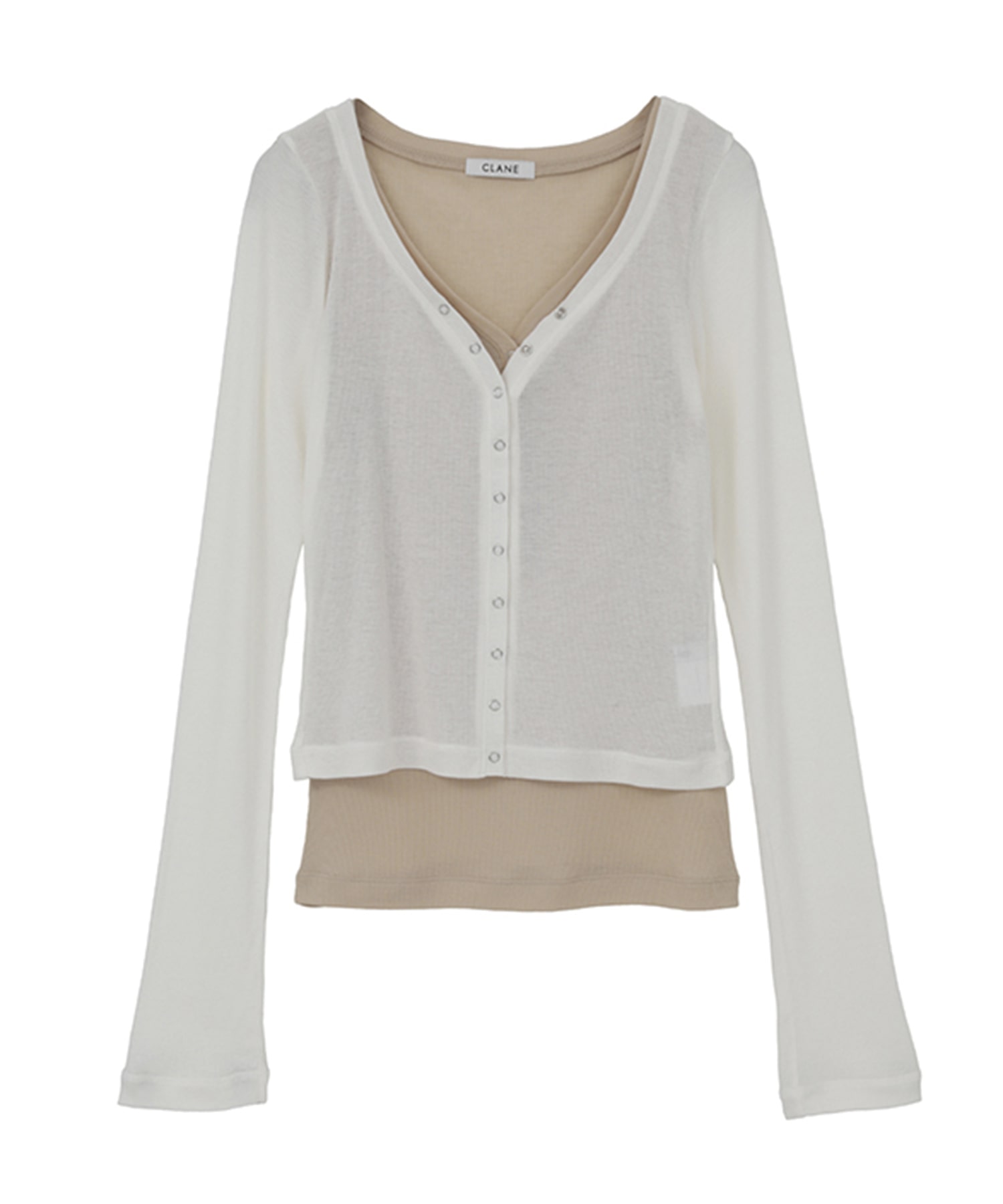 CURVED NECK LAYERED SET TOPS CLANE