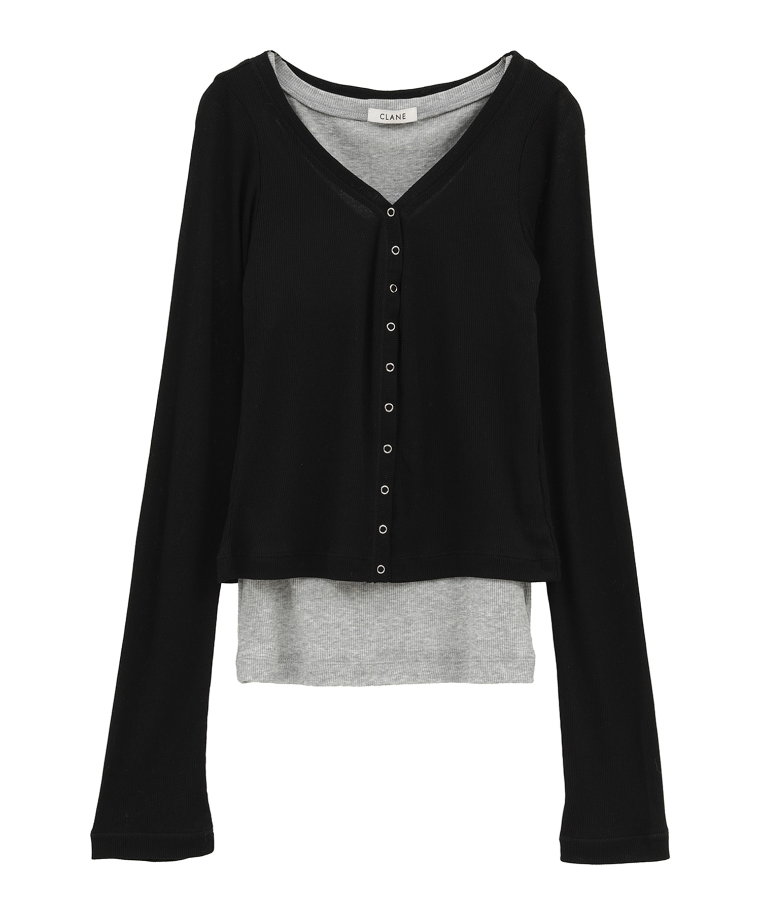 CURVED NECK LAYERED SET TOPS CLANE