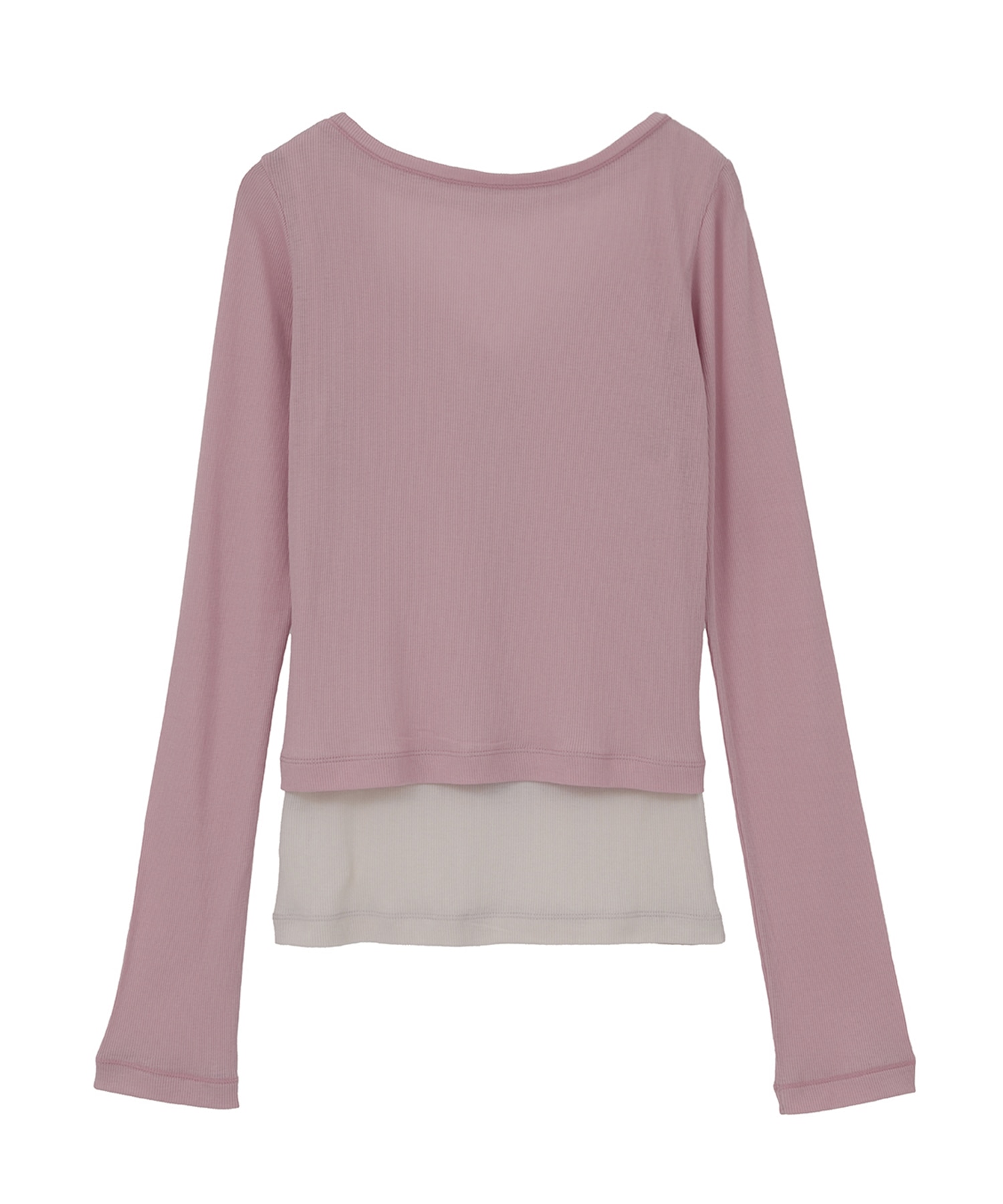 CURVED NECK LAYERED SET TOPS CLANE