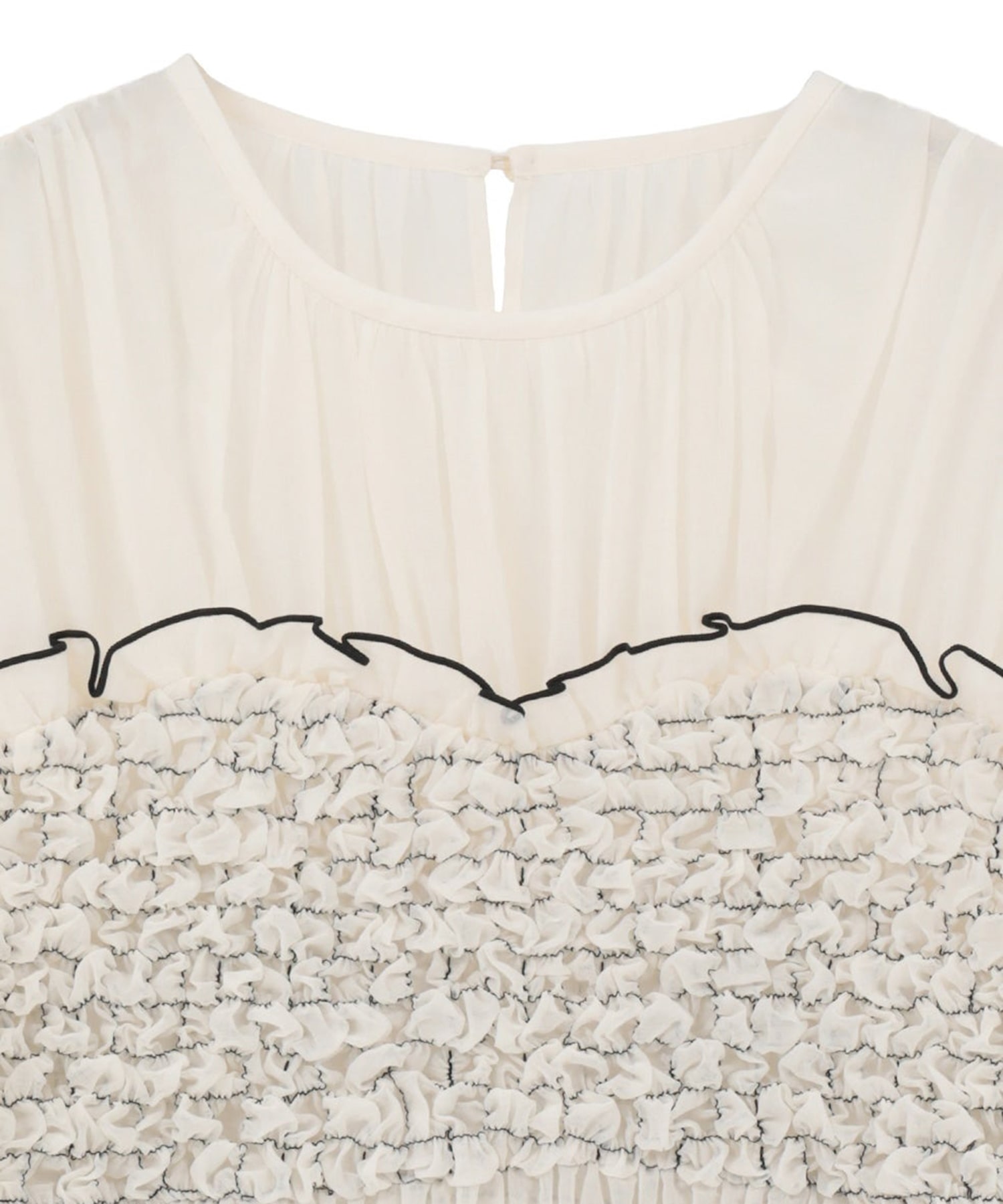 COLOR STITCHED SHIRRING TOPS CLANE