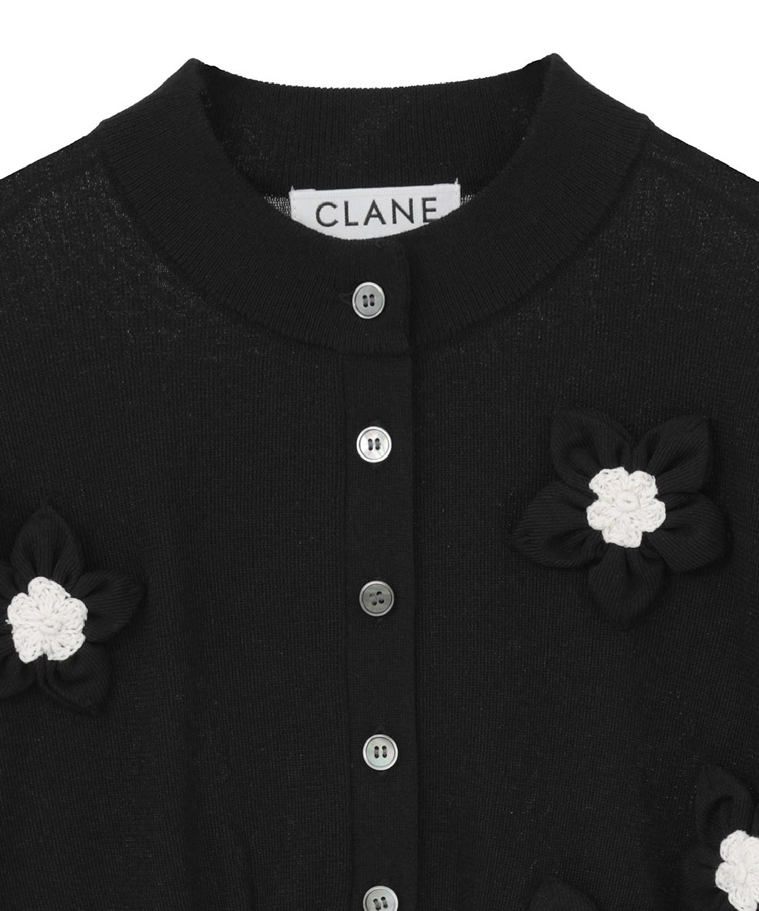 FLOWER MOTIF KNIT CARDIGAN CLANE