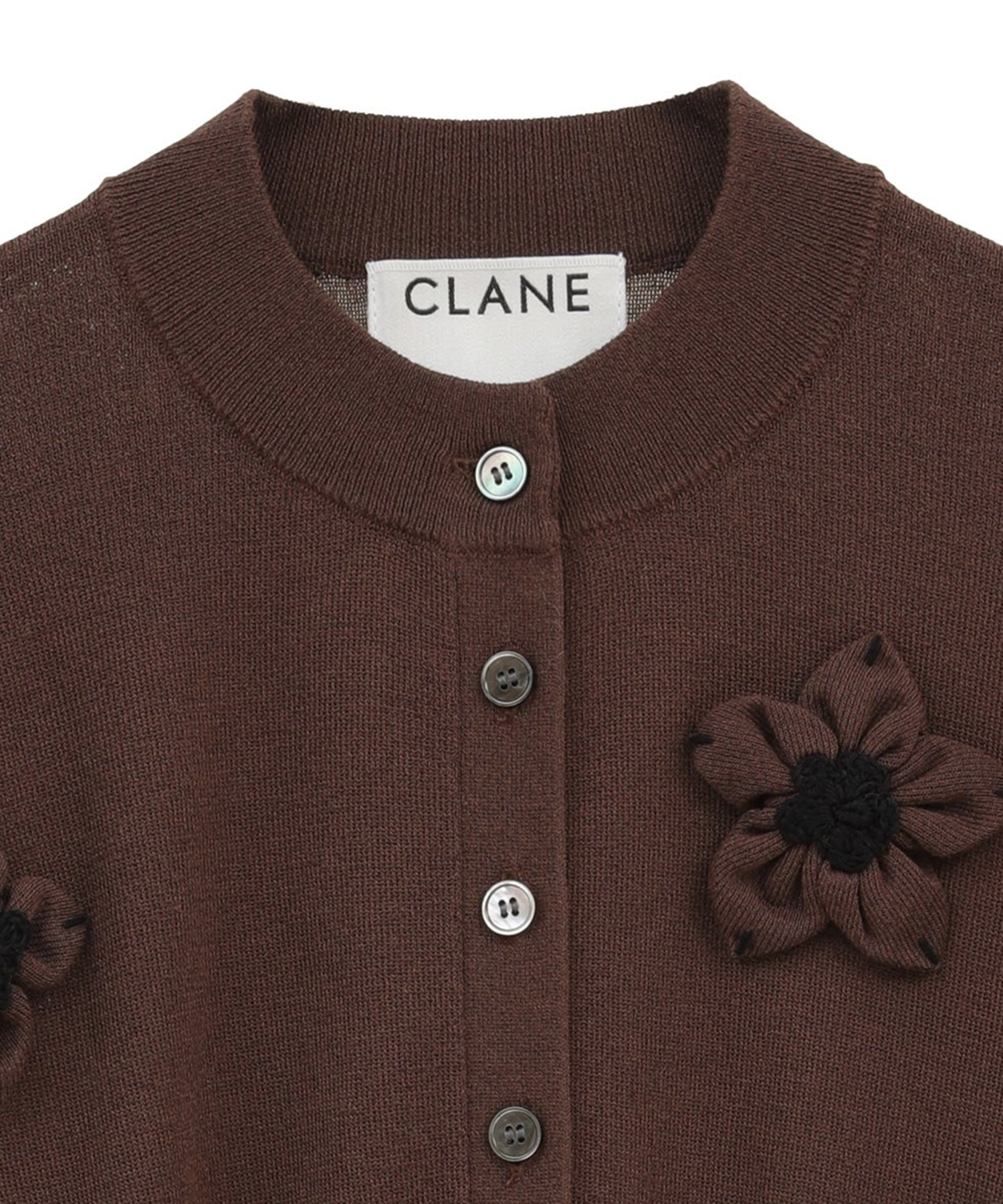 FLOWER MOTIF KNIT CARDIGAN CLANE