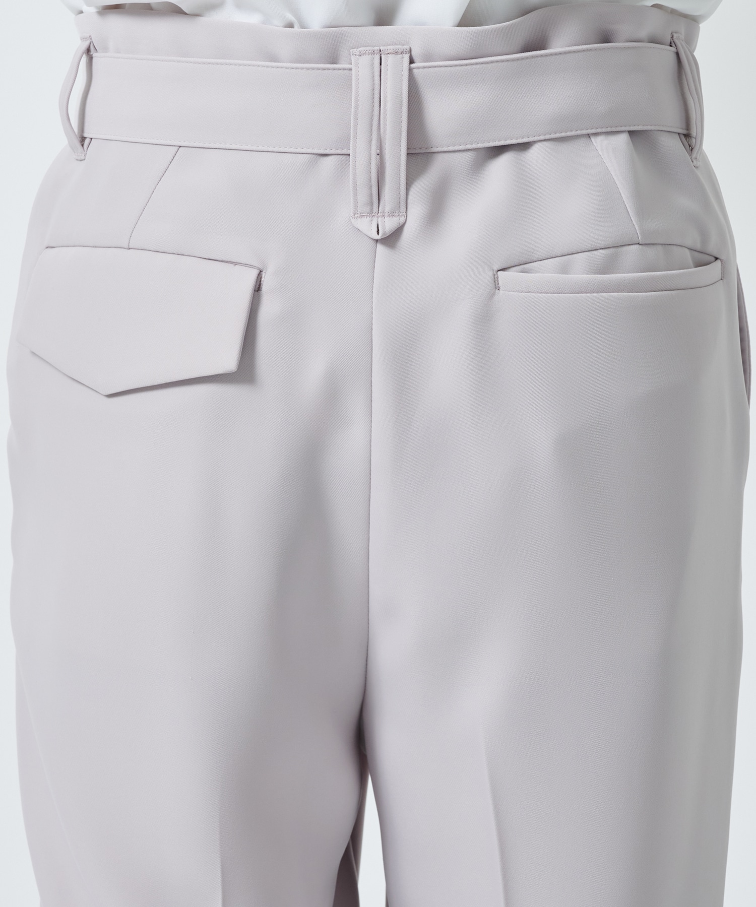 Double Satin Slim Pants with Long Belt CULLNI