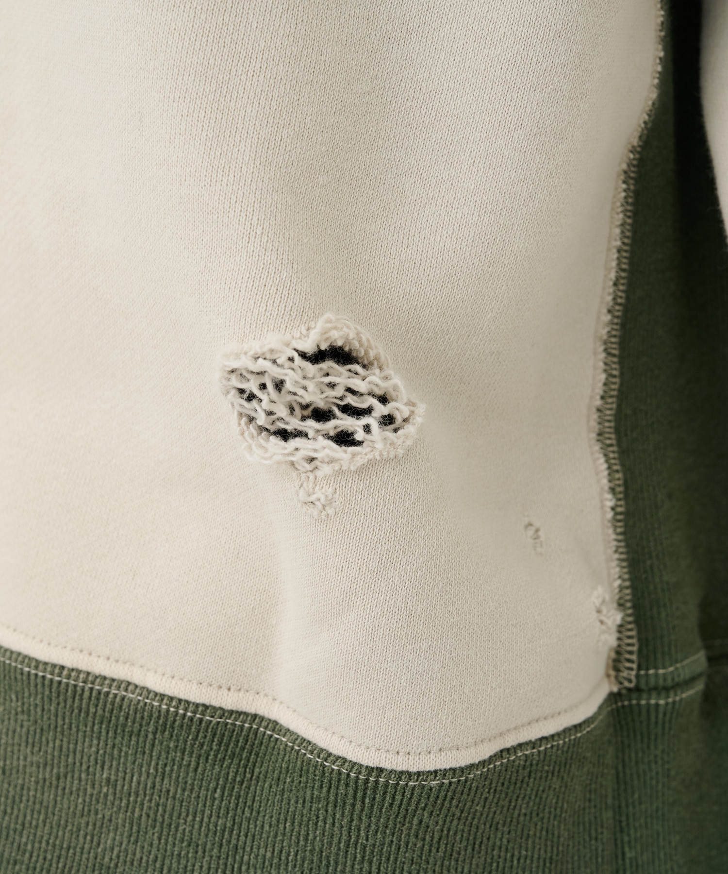 2-Tone Crew Neck Sweat Shirt - Cotton French Terry NEEDLES