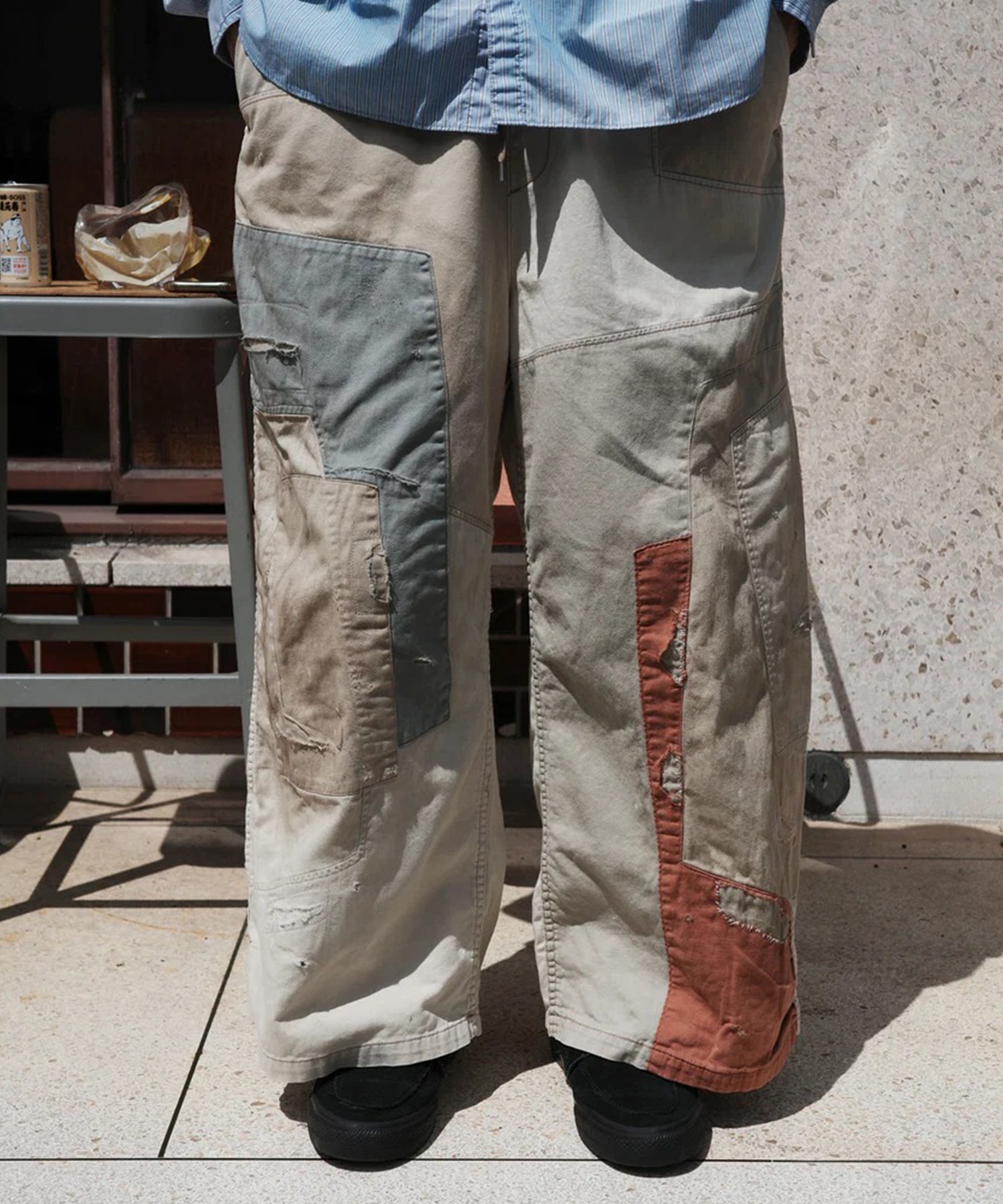 REMAKED MIX PANEL WIDE EASY PANTS ANACHRONORM