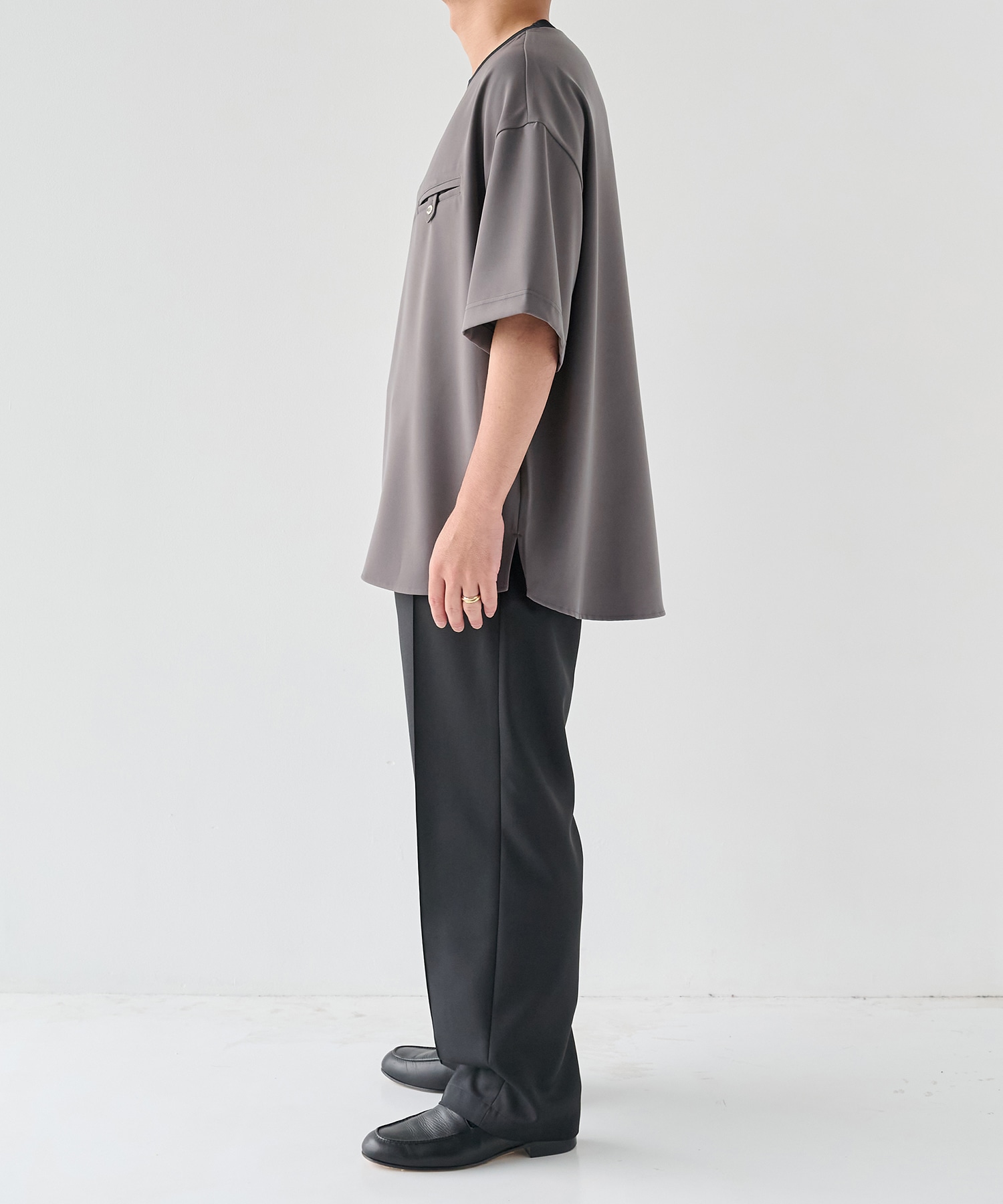 Dry Twill Button-Tab Pocket Short Sleeve Pullover CULLNI