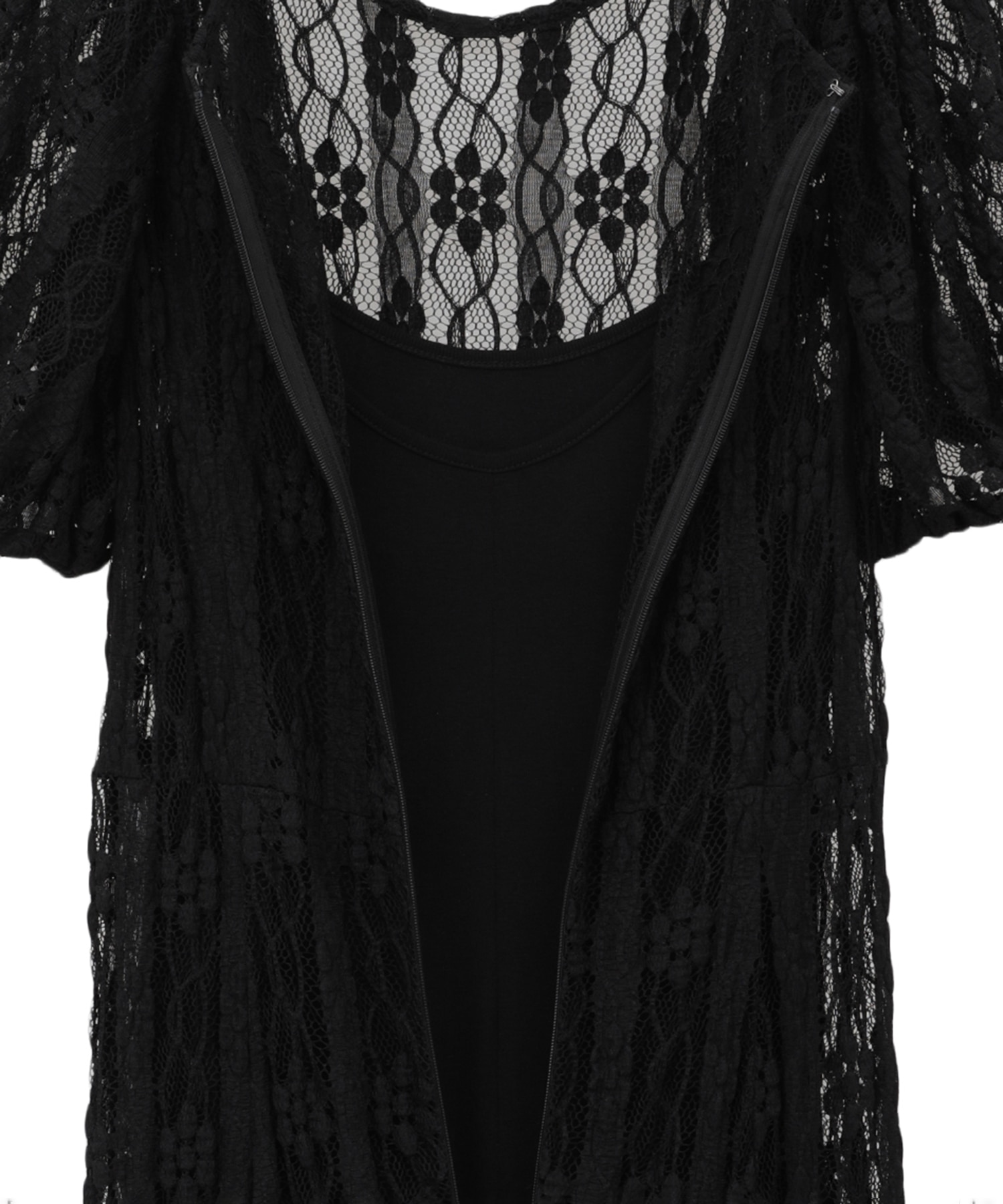 LACE MINI PUFF SLEEVE ONEPIECE CLANE
