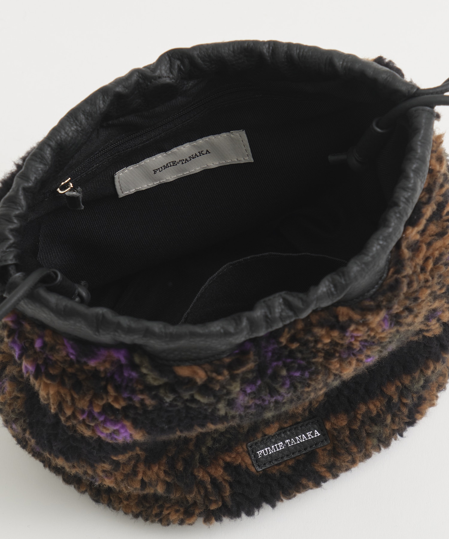別注jacquard boa drawstring bag FUMIE=TANAKA