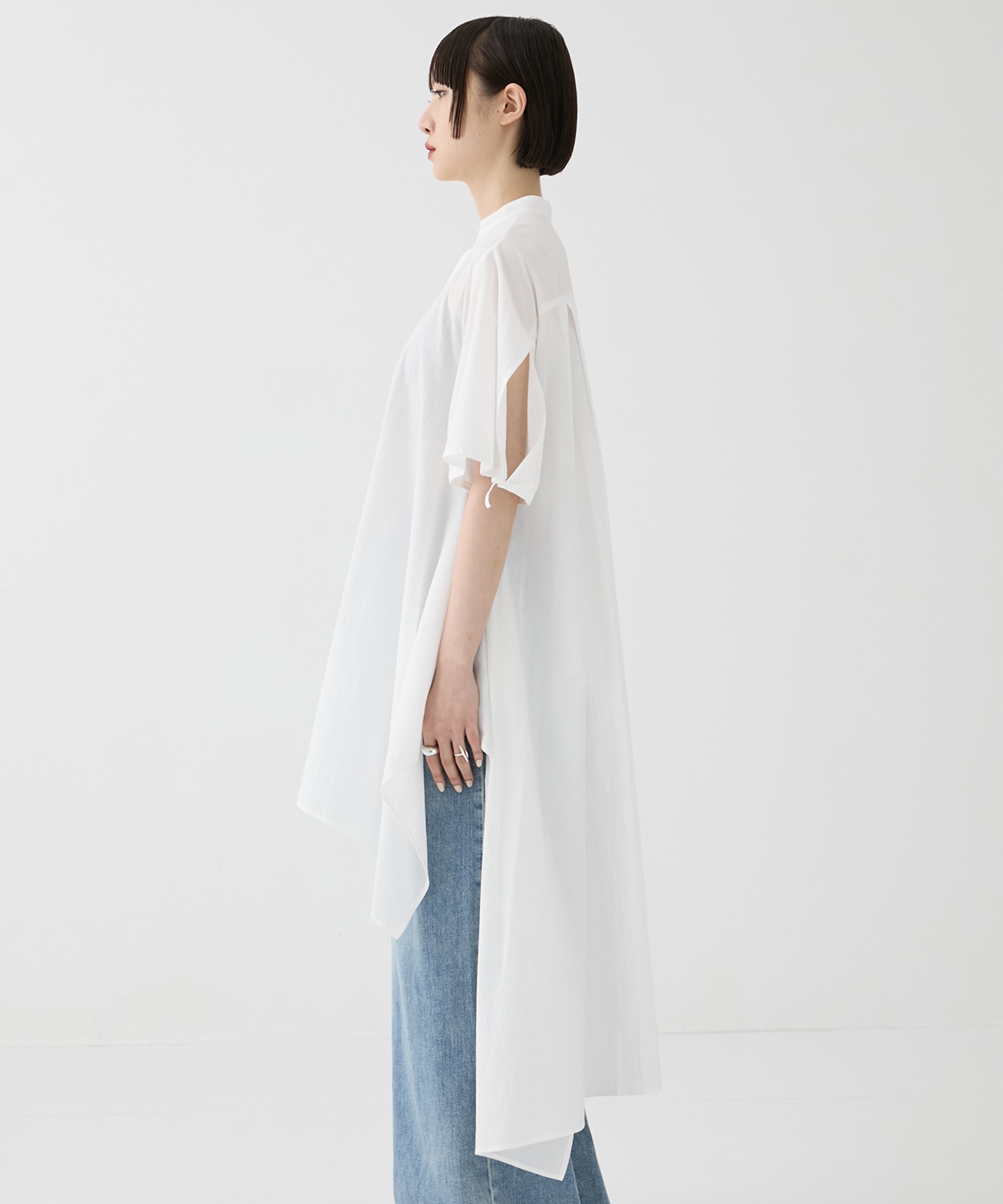 別注Coボイルサッカーケープスリーブシャツ FEMMENT
