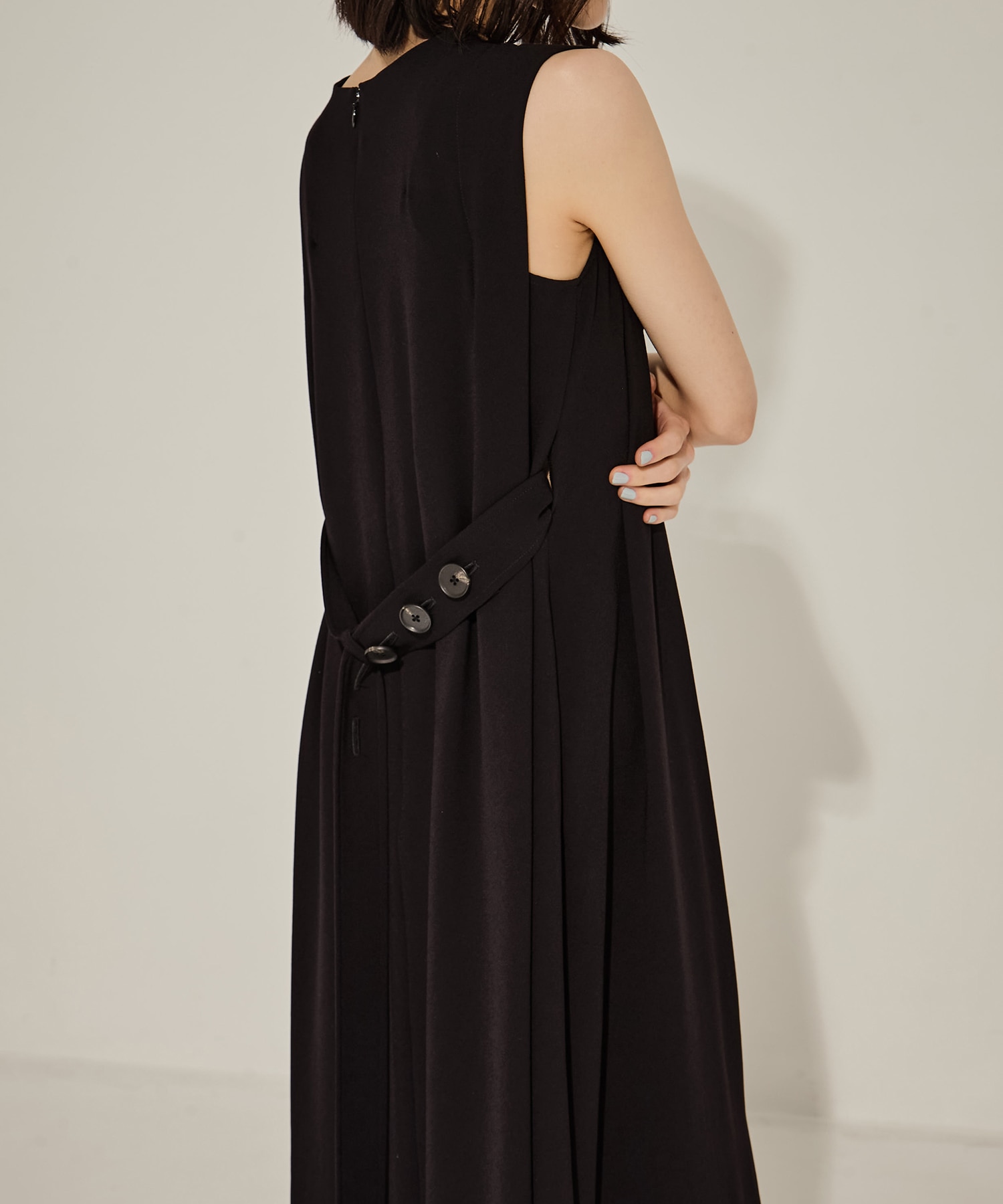 Back Satin Belted Dress STUDIOUS