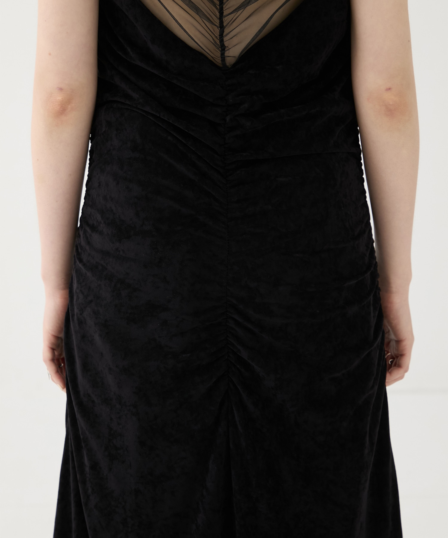 別注VELOUR SHEER CUT HEM DRESS FETICO