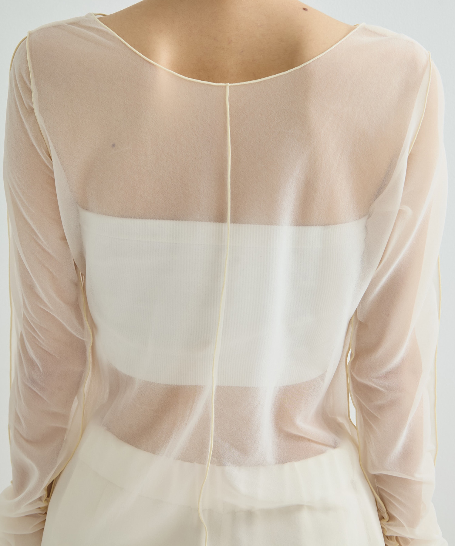 Gathered Sleeve Sheer Top STUDIOUS