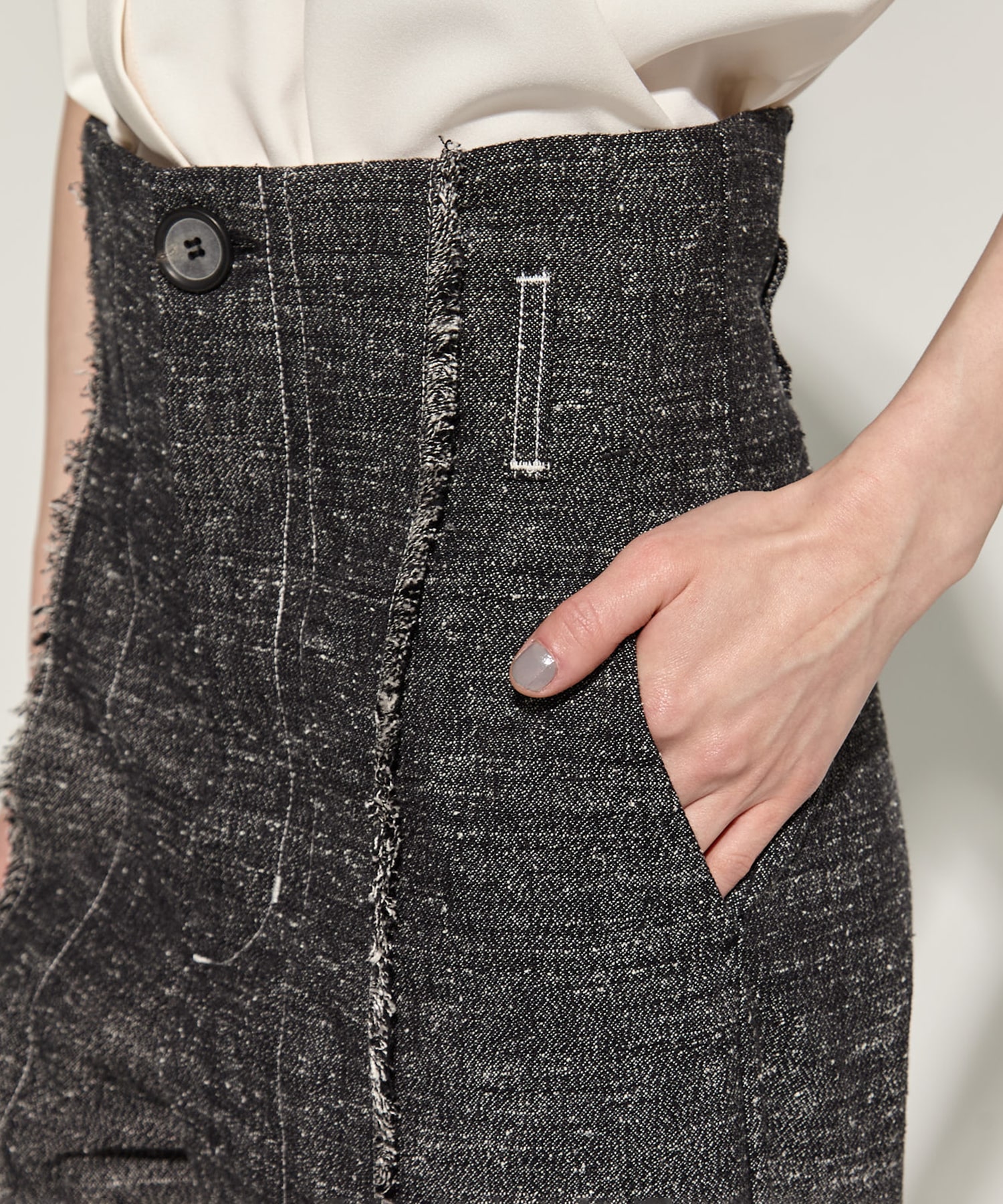 Silk Nep Flare Trousers STUDIOUS