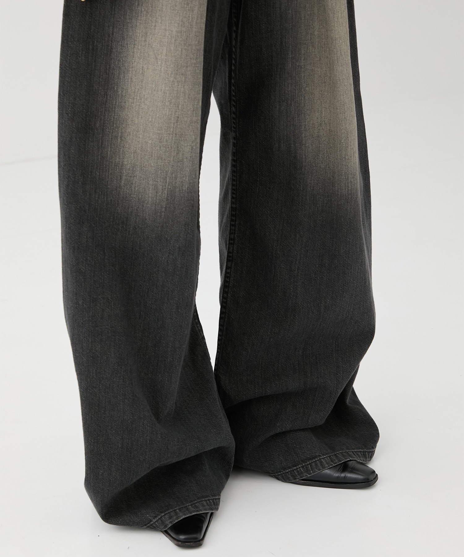 別注WASHED DENIM FOLDED WIDE PANTS (SHORT LENGTH) JOHN LAWRENCE SULLIVAN