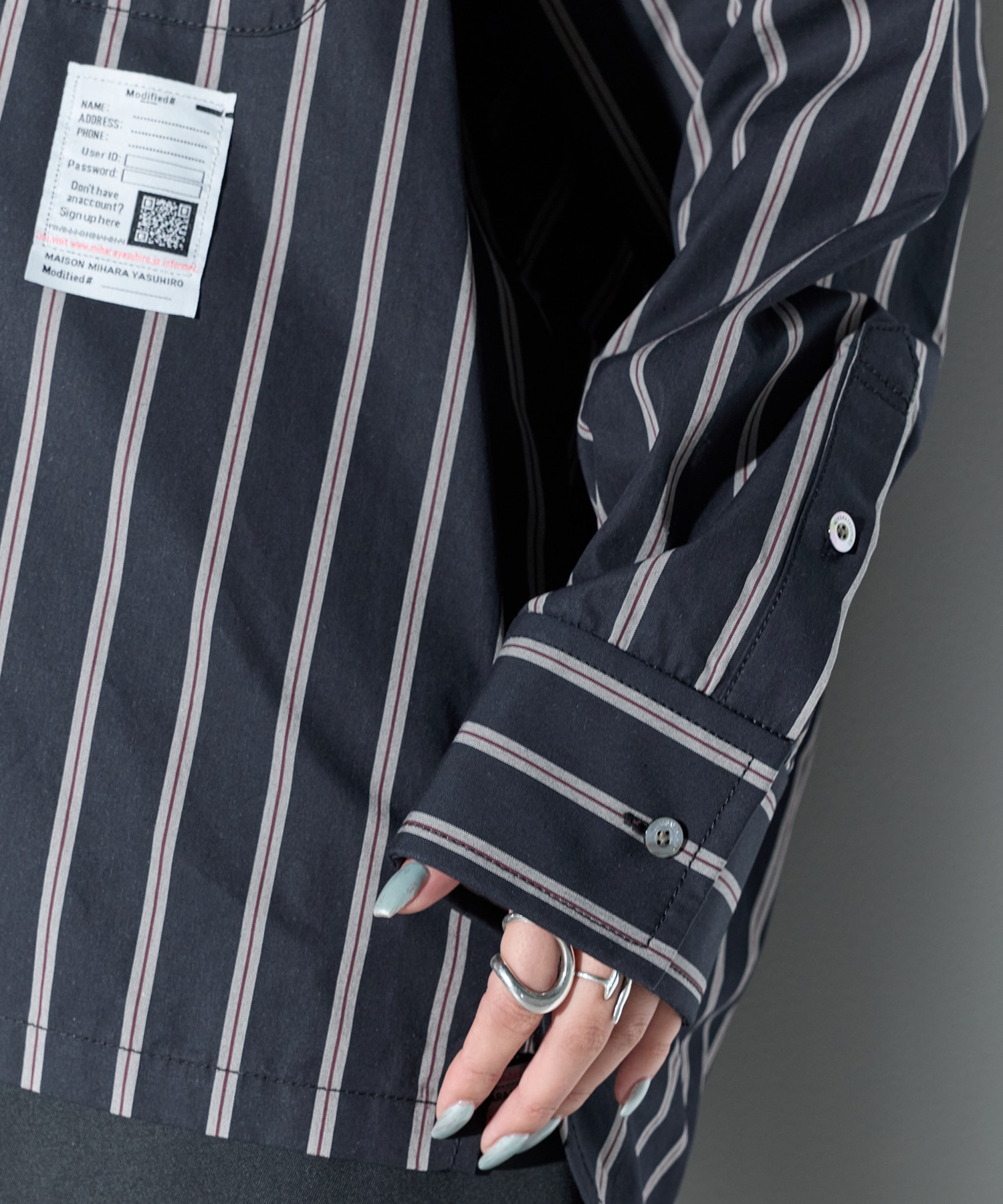 DUCK EMBROIDERY STRIPE SHIRTS Maison MIHARA YASUHIRO