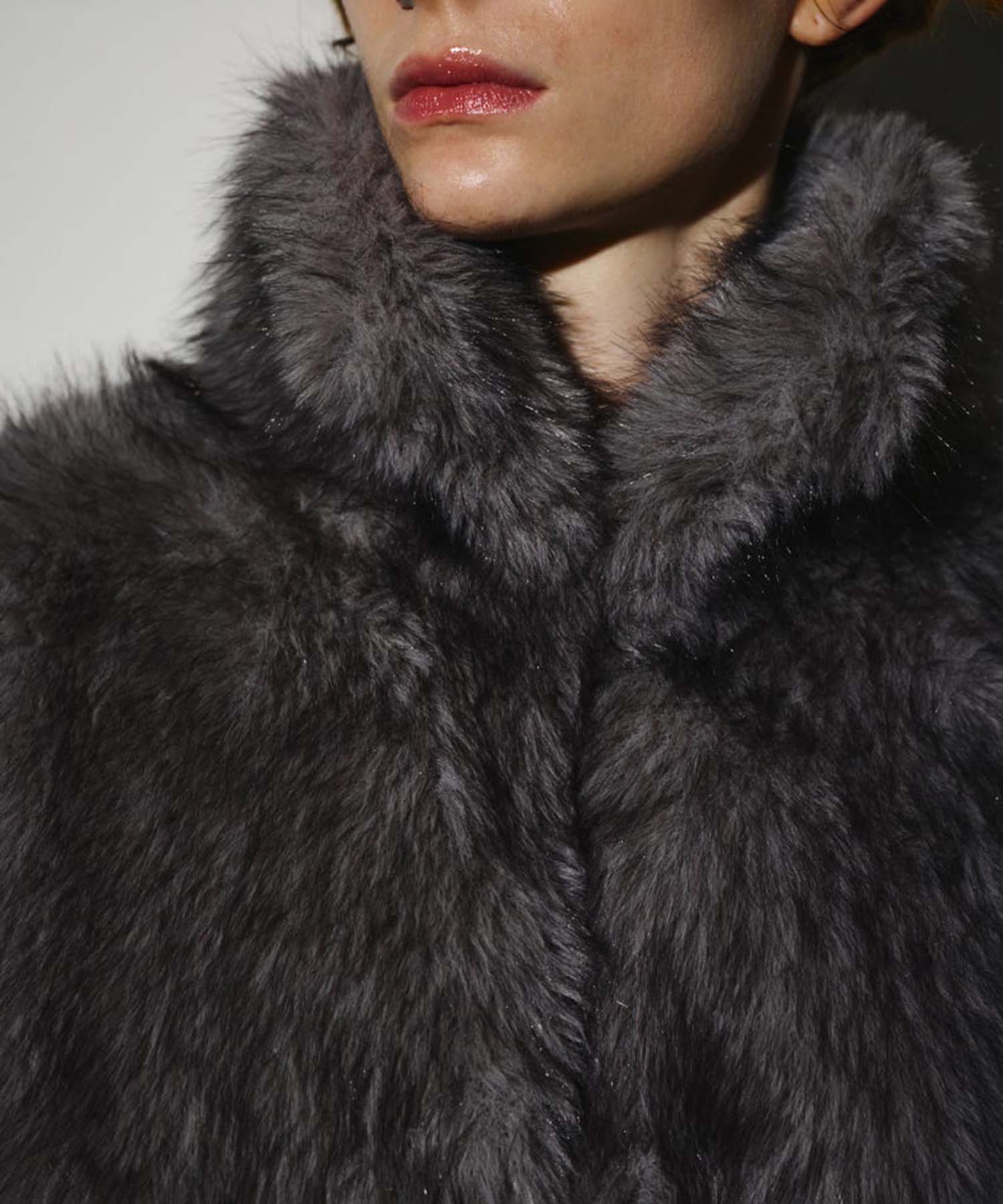 High collar faux fur jacket RIM.ARK