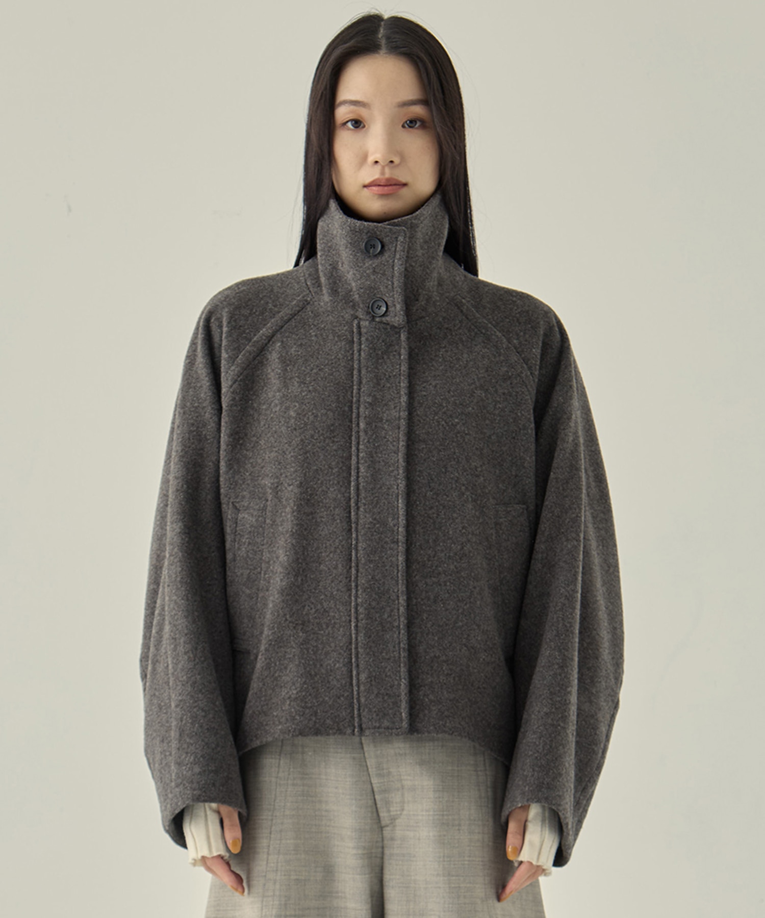 Stand Collar Wool Blouson STUDIOUS