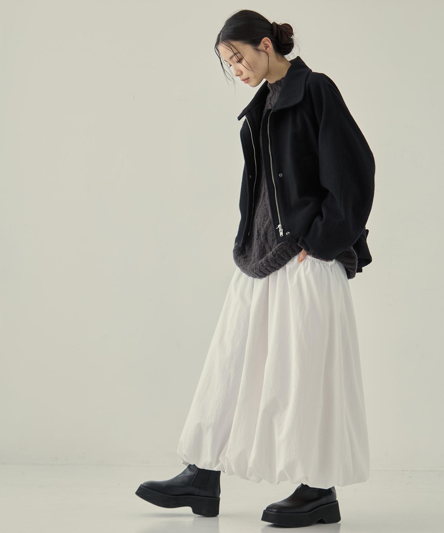 Stand Collar Wool Blouson STUDIOUS