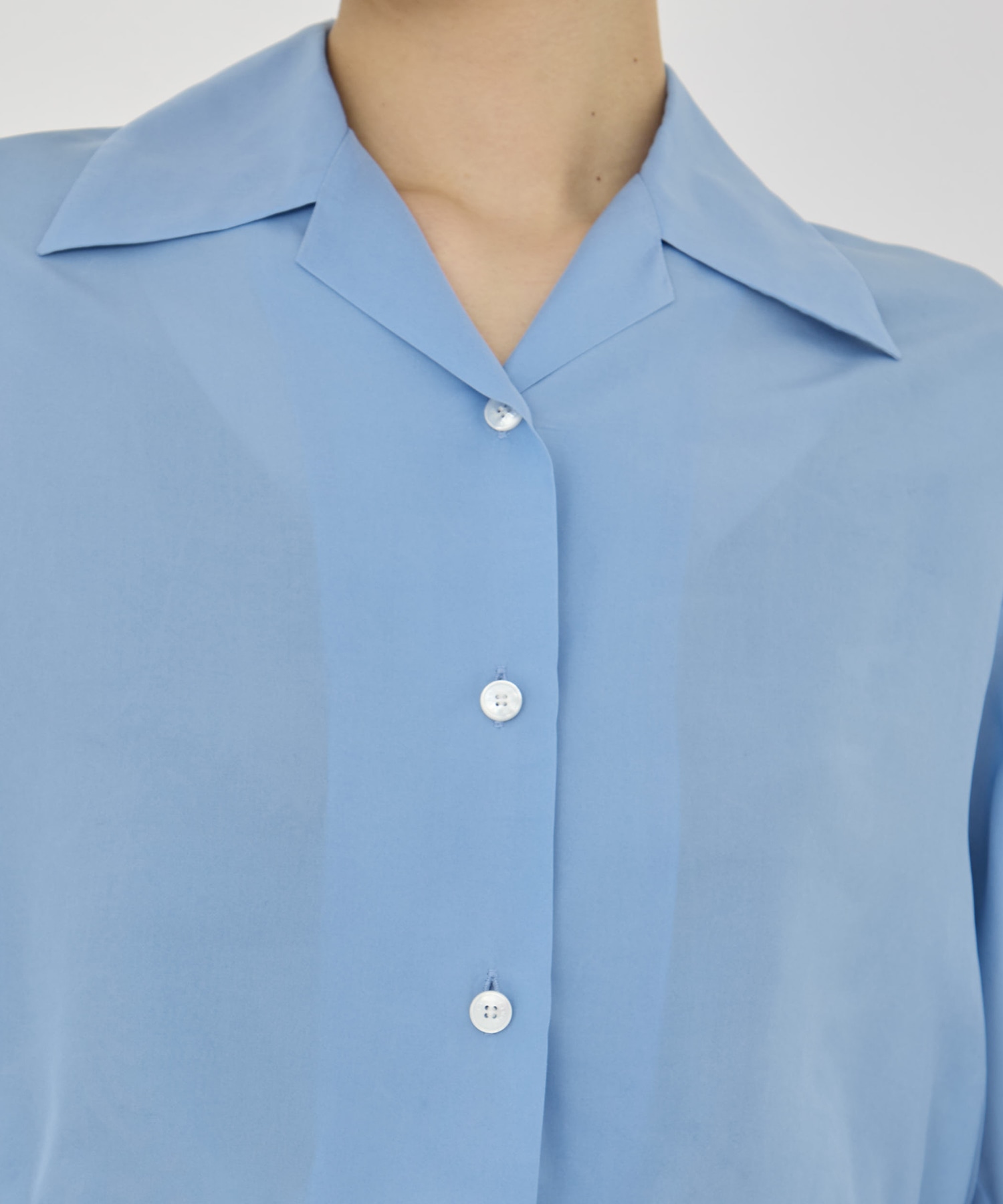 CROPPED COTTON OPEN-COLLAR SHIRT CINOH