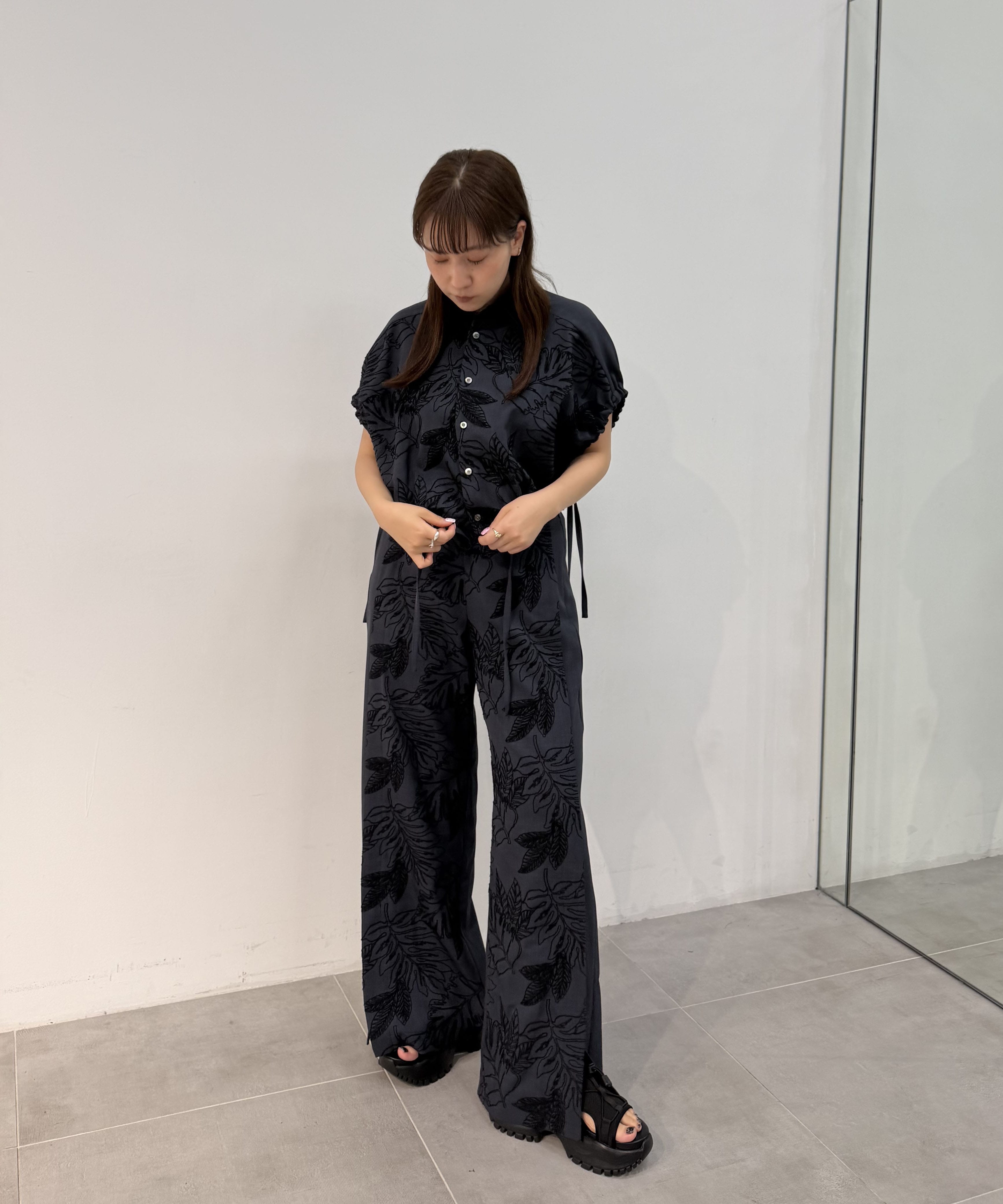 別注 FLOWER LACE POCKET PANTS UJOH
