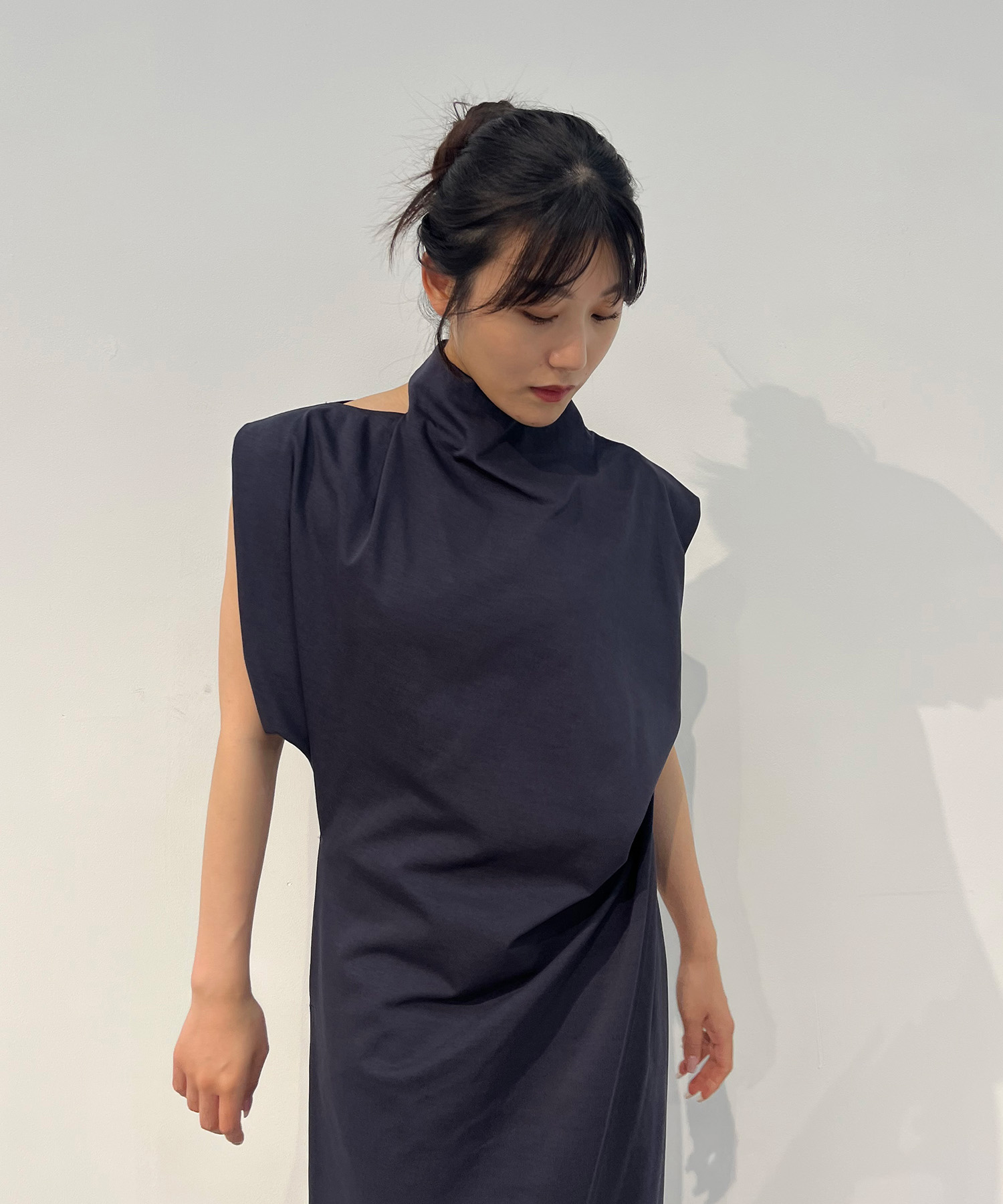 Cotton Jersey Asymmetric Dress Mame Kurogouchi