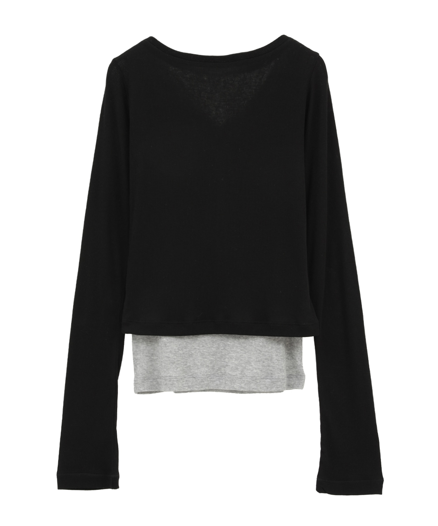 CURVED NECK LAYERED SET TOPS CLANE