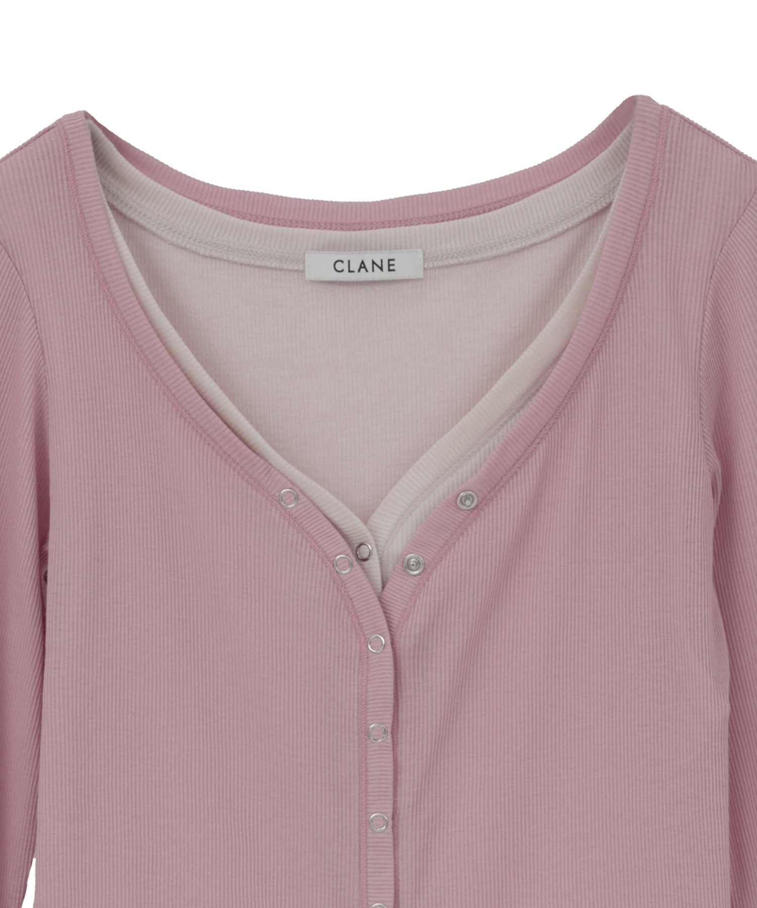 CURVED NECK LAYERED SET TOPS CLANE