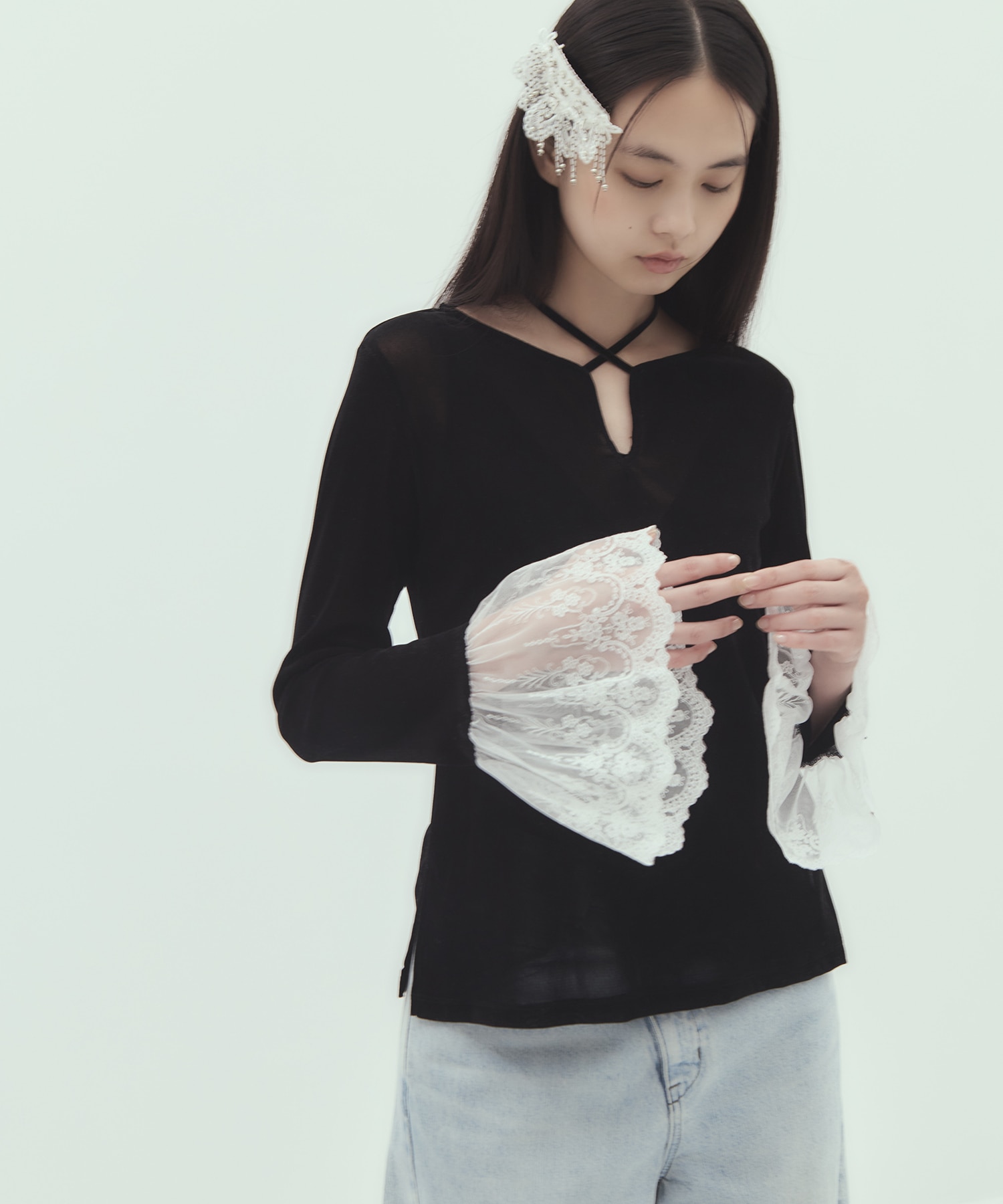 別注 flocky tulle pullover tanakadaisuke