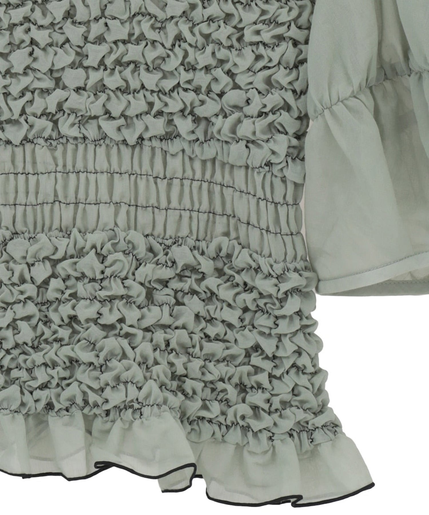 COLOR STITCHED SHIRRING TOPS CLANE