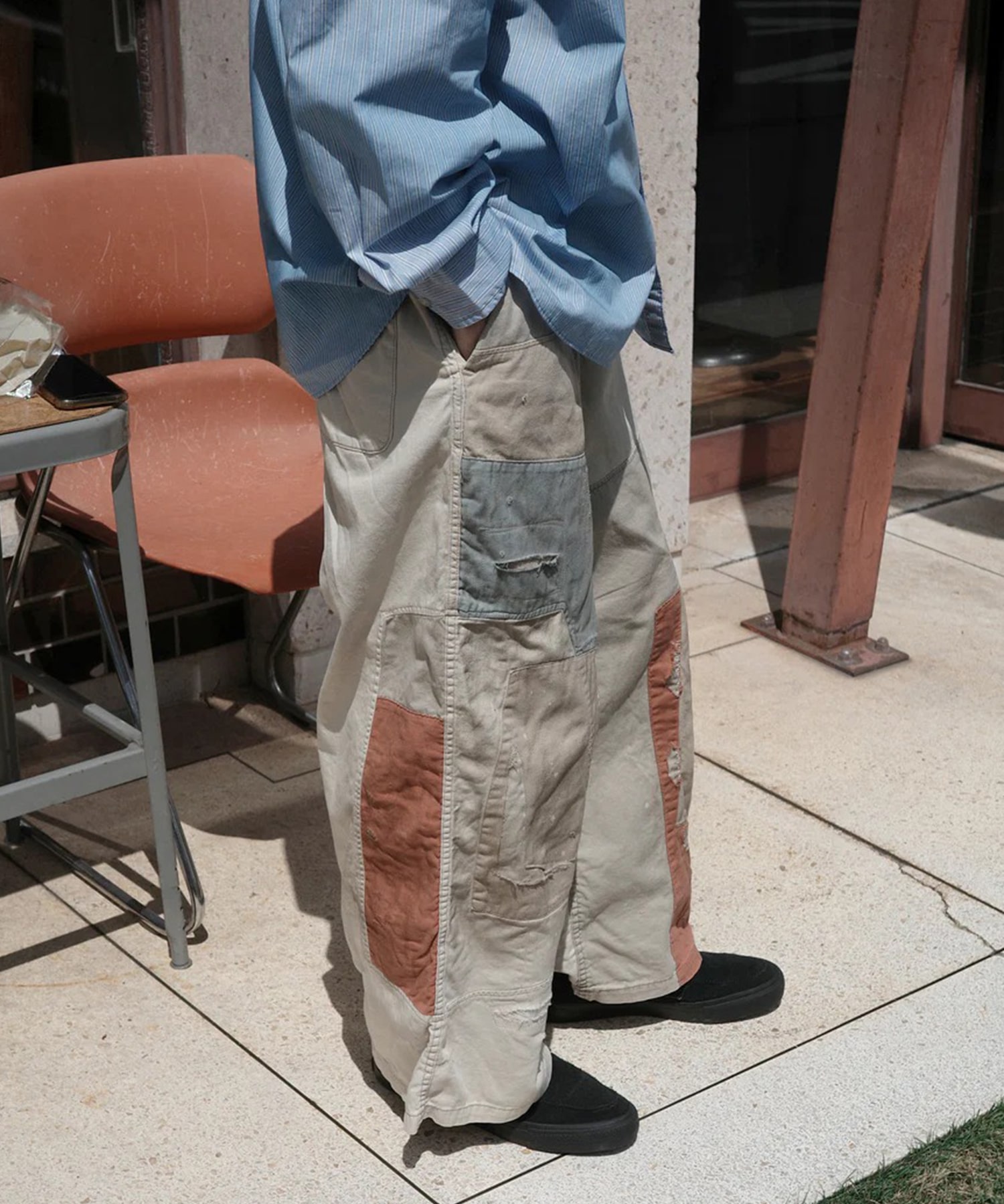 REMAKED MIX PANEL WIDE EASY PANTS ANACHRONORM