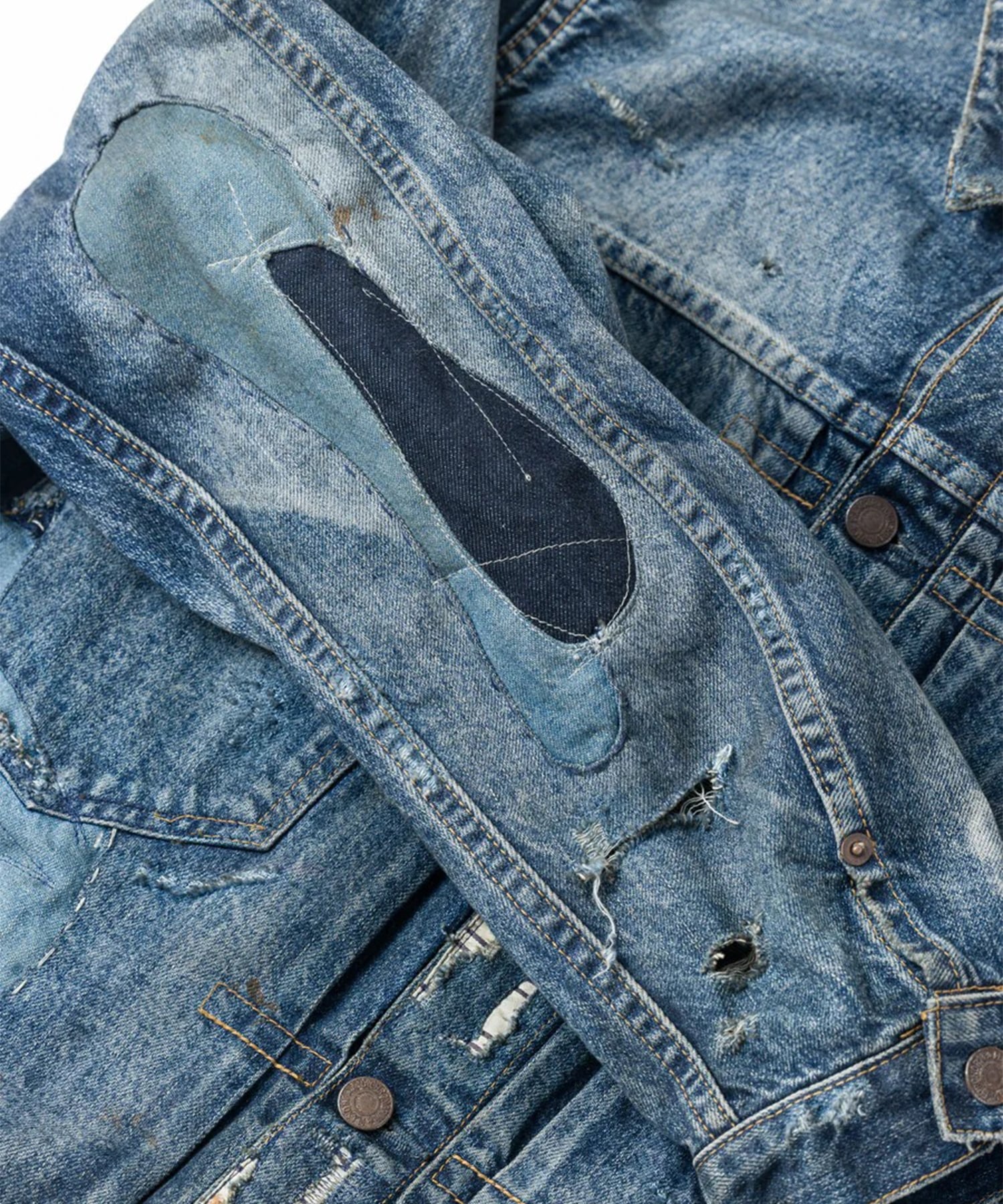 REMAKED DOUBLE POCKET DENIM JACKET ANACHRONORM