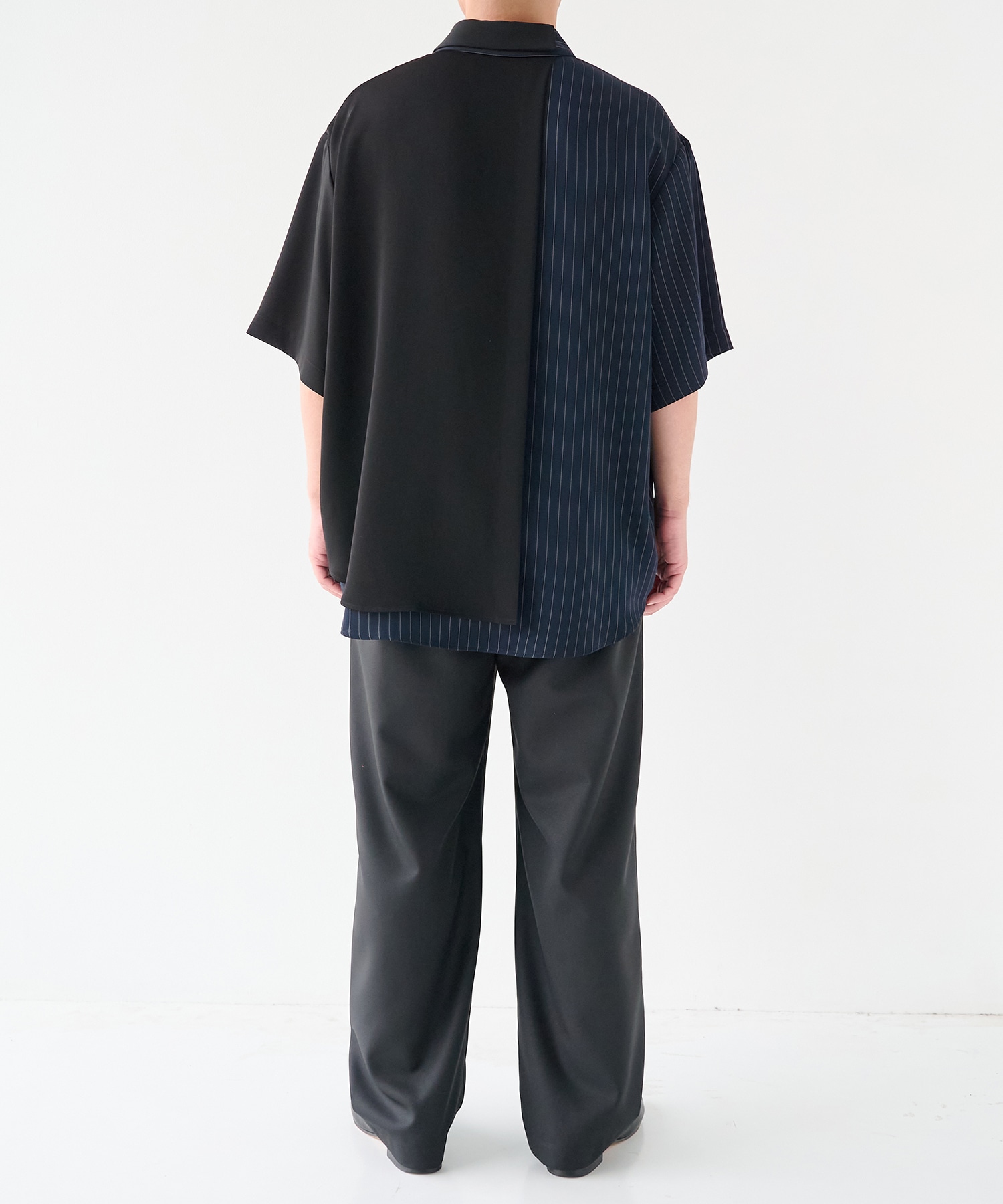 Double Cloth Layered Bi-Color Short Sleeve Shirt CULLNI