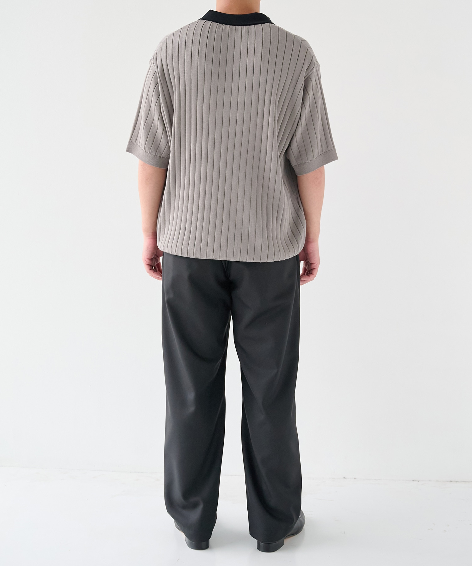 Wide Rib Skipper Collar Short Sleeve Knit CULLNI