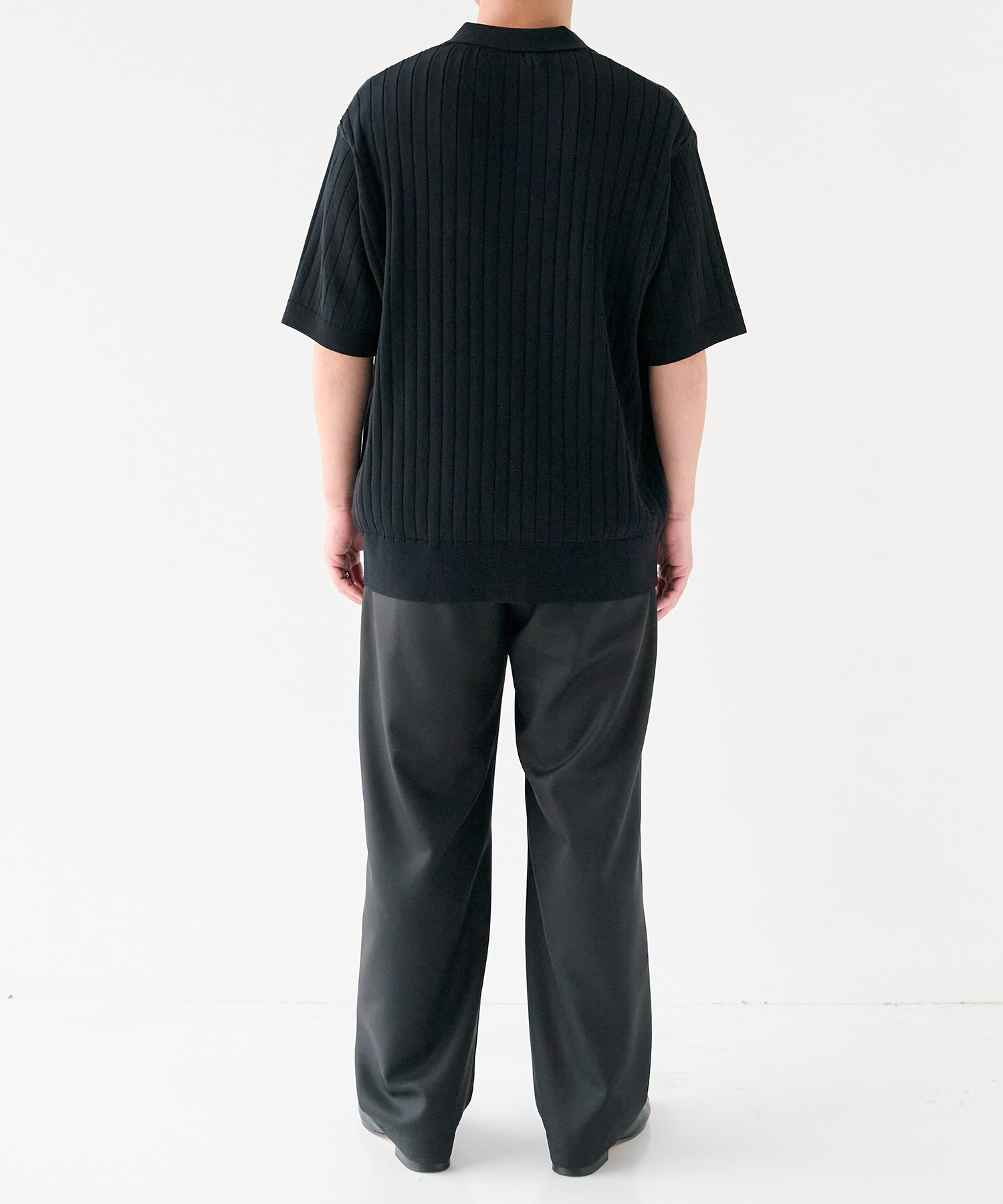 Wide Rib Skipper Collar Short Sleeve Knit CULLNI