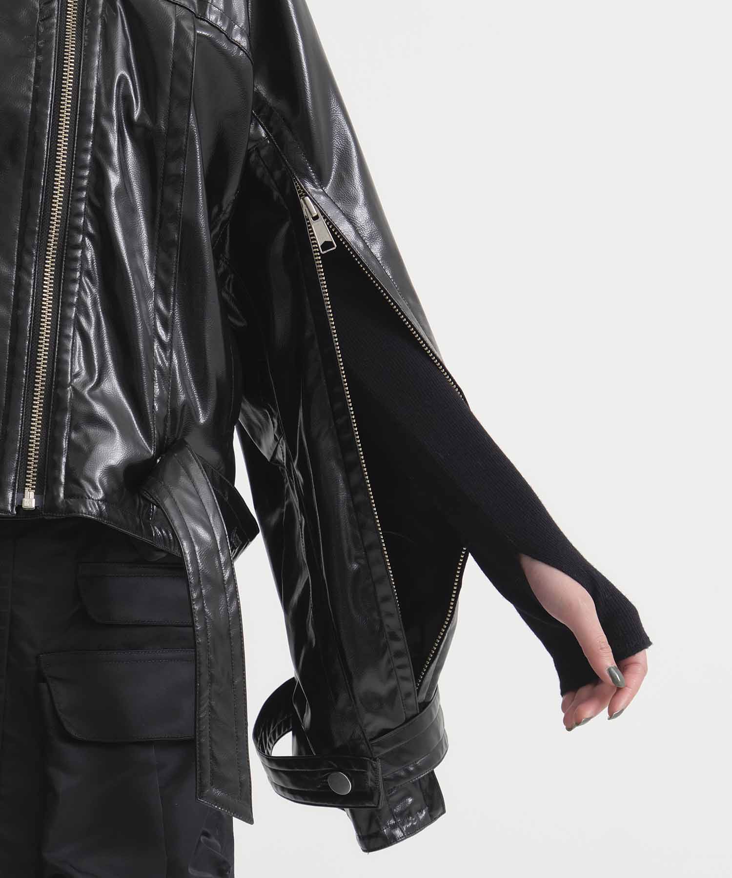Patent Biker Jacket STUDIOUS