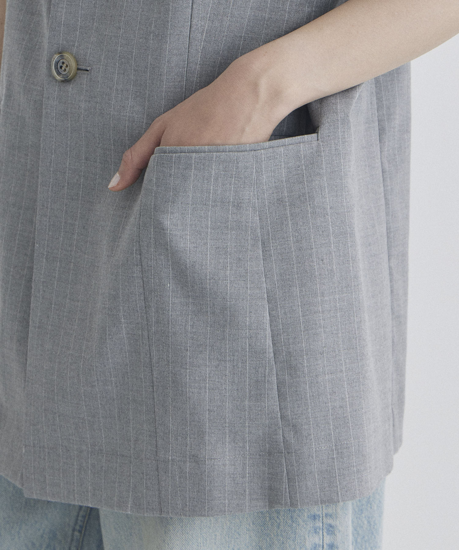Pinstripe Half Sleeve Jacket STUDIOUS