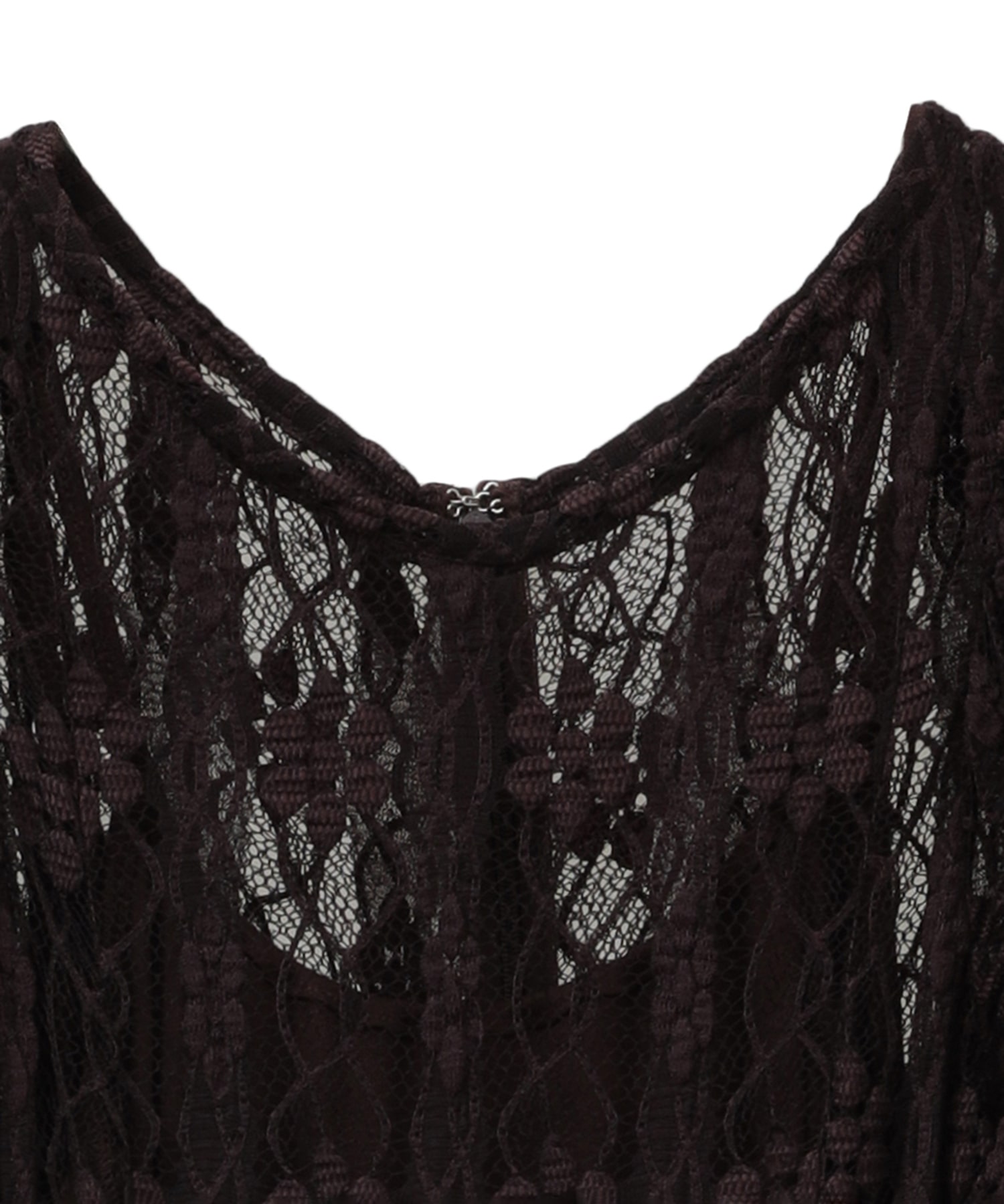 LACE MINI PUFF SLEEVE ONEPIECE CLANE
