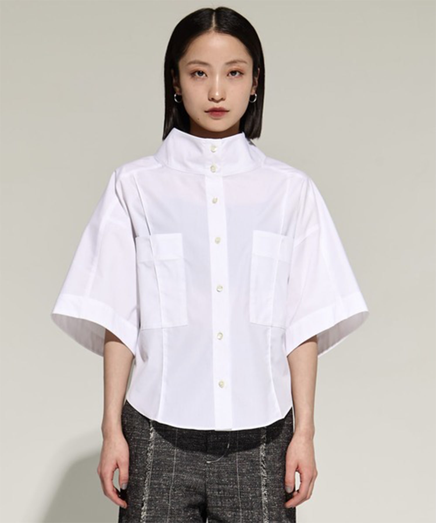 2way Collar Cotton Shirt STUDIOUS