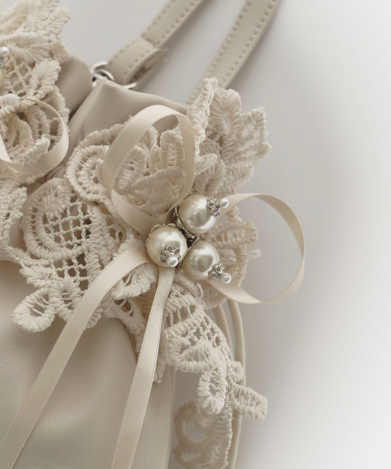 別注lace flower drawstring sacoche tanakadaisuke