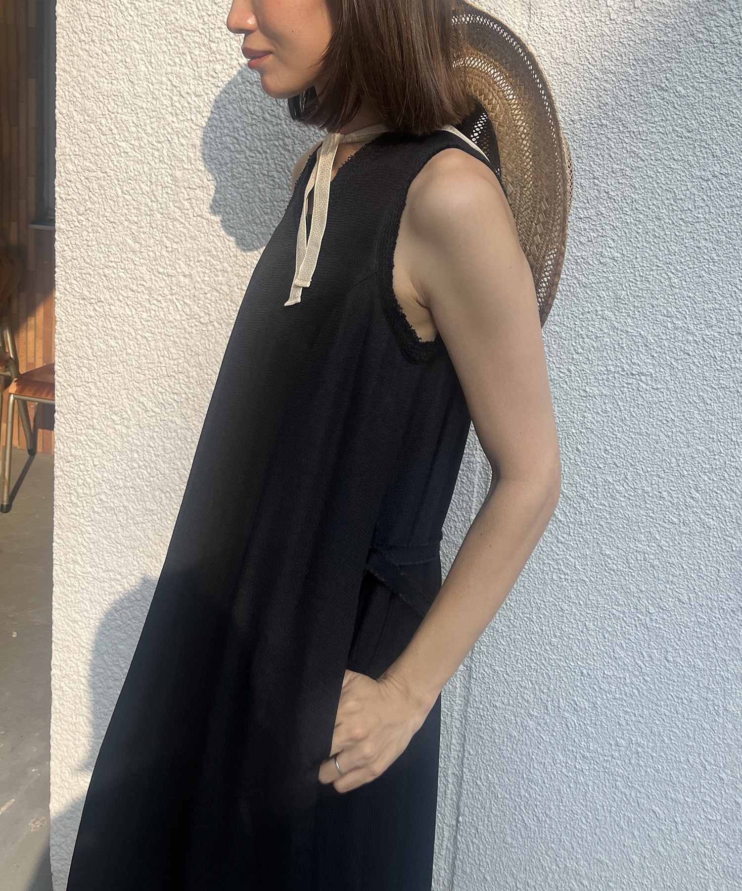 V Neck Sleeveless Mesh Dress STUDIOUS