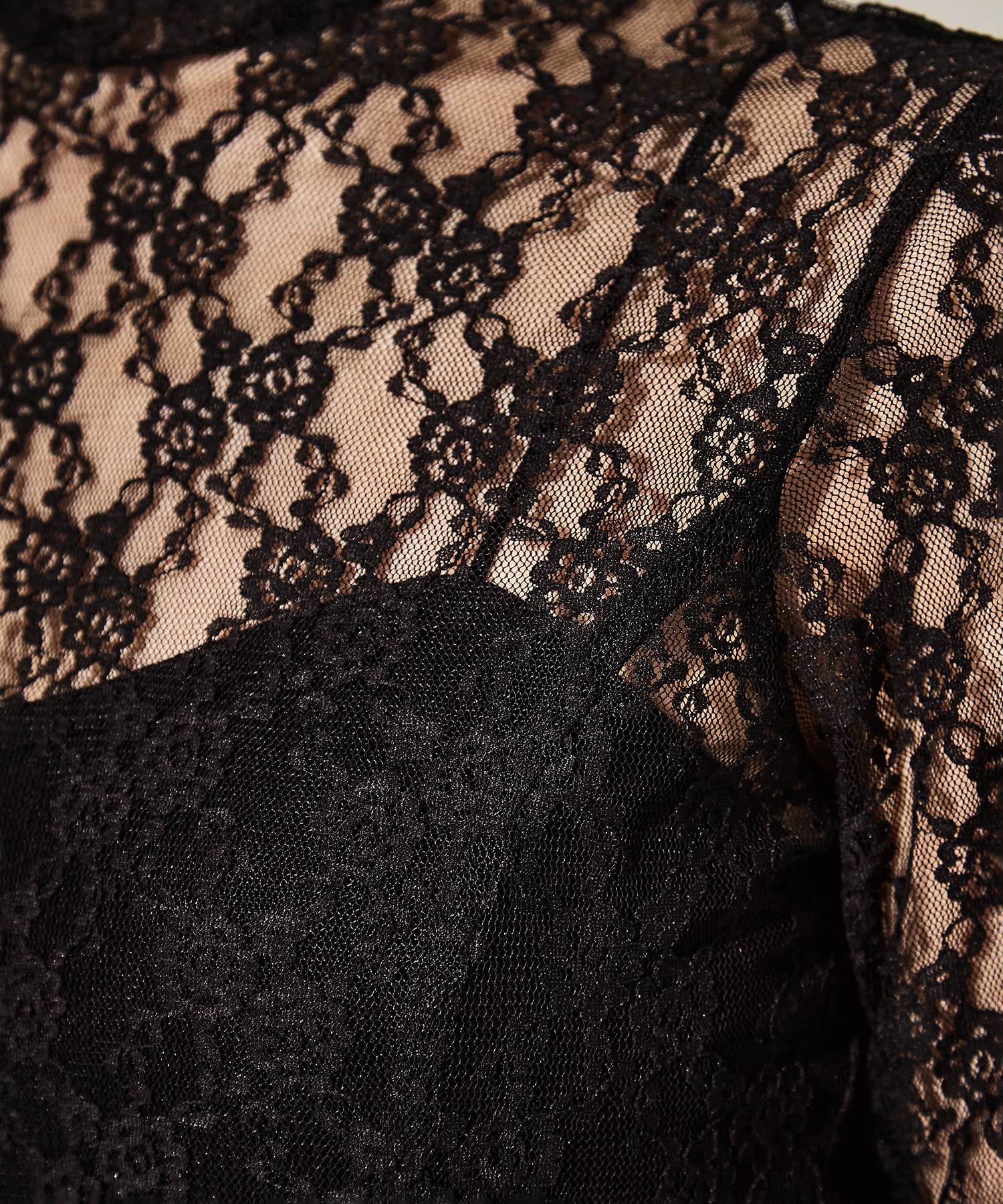 FLOWER LACE TURTLE NECK TOP WITH GARTER BELT JOHN LAWRENCE SULLIVAN