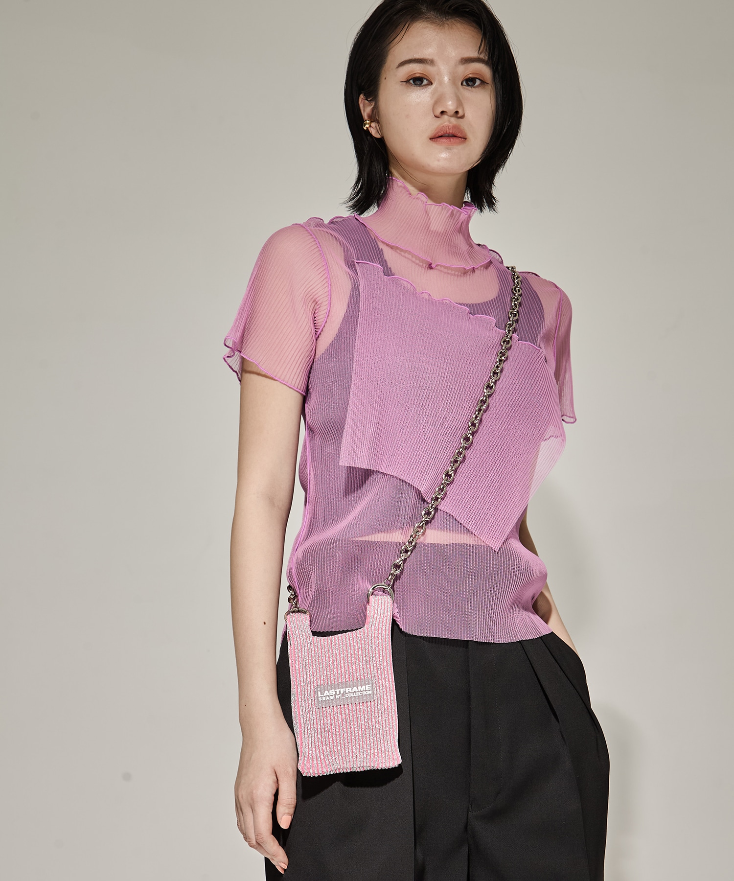SHEER LAYERED SHORT SLEEVE TOP kotohayokozawa