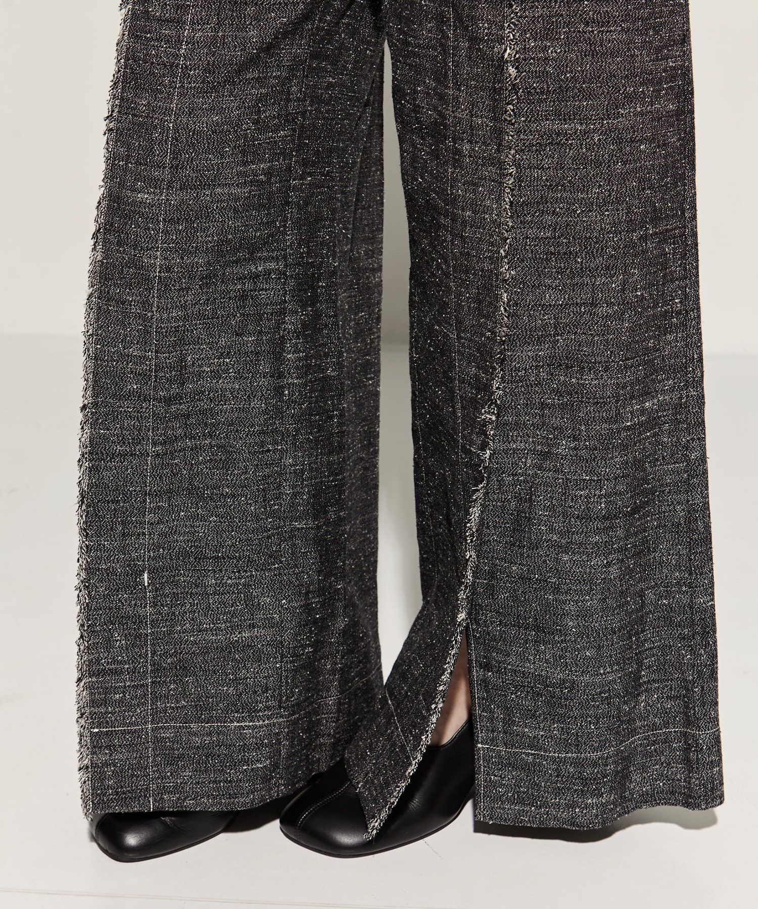 Silk Nep Flare Trousers STUDIOUS