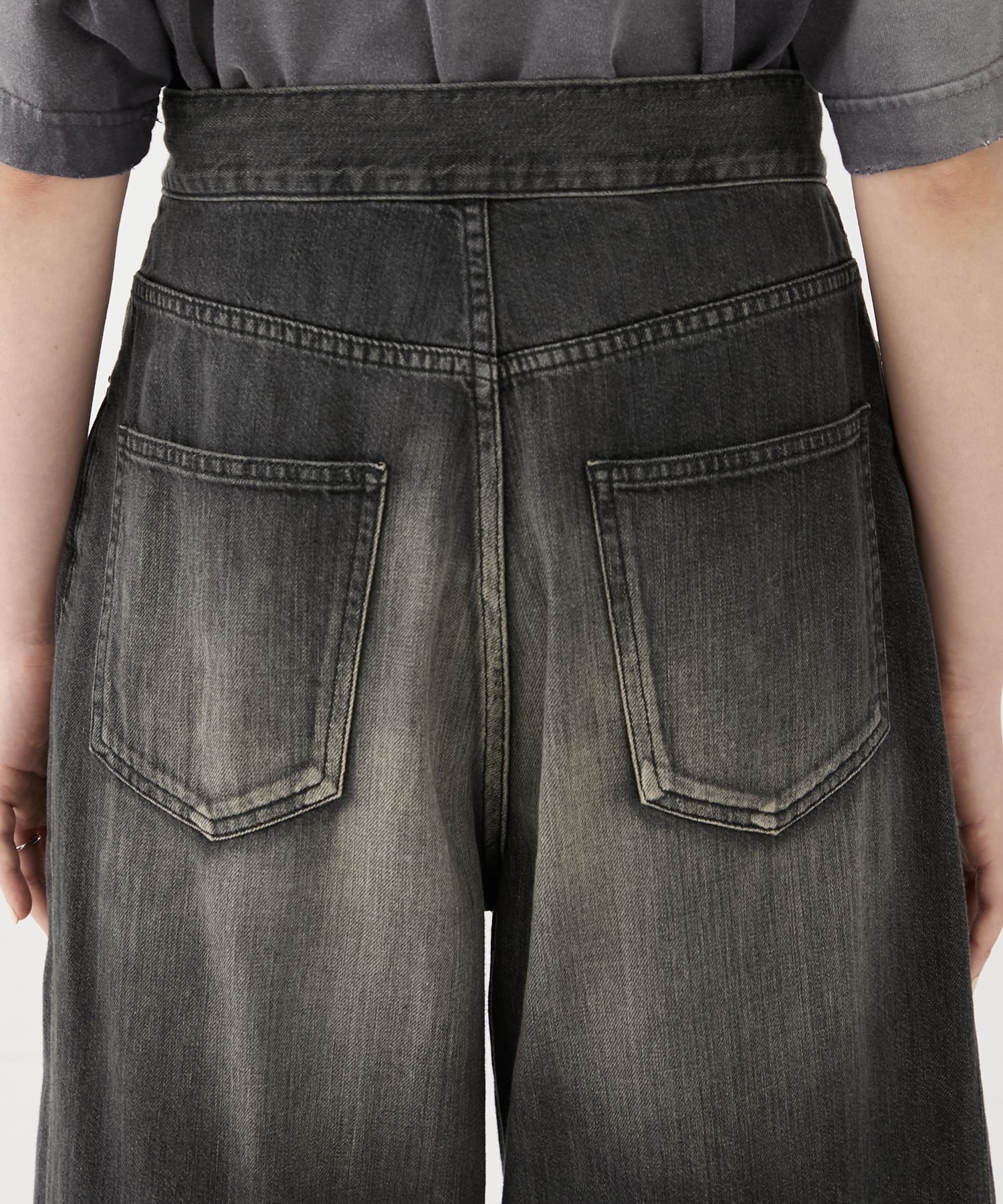 別注WASHED DENIM FOLDED WIDE PANTS (SHORT LENGTH) JOHN LAWRENCE SULLIVAN
