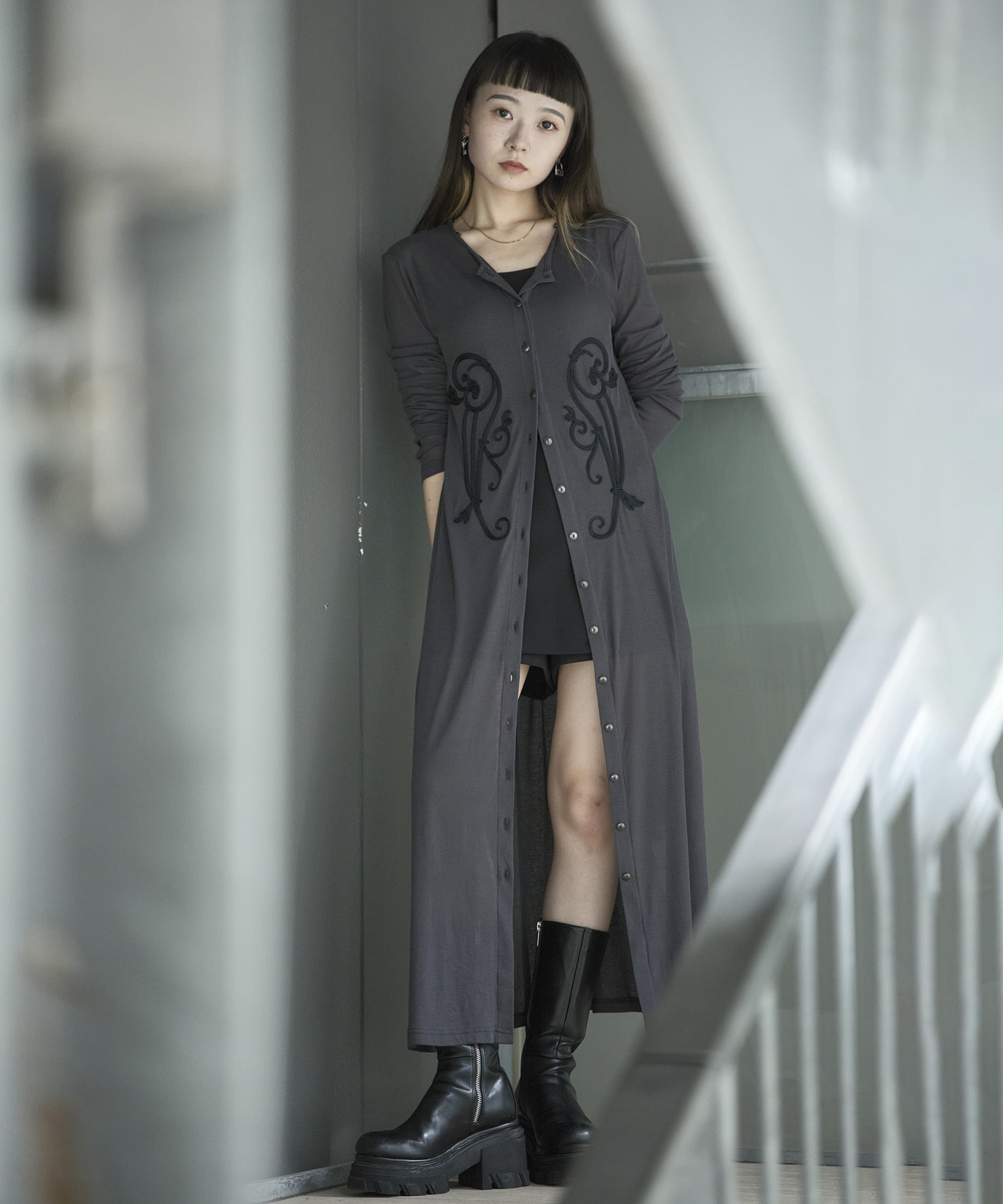 別注 iron embroidery cotton sheer onpiec tanakadaisuke