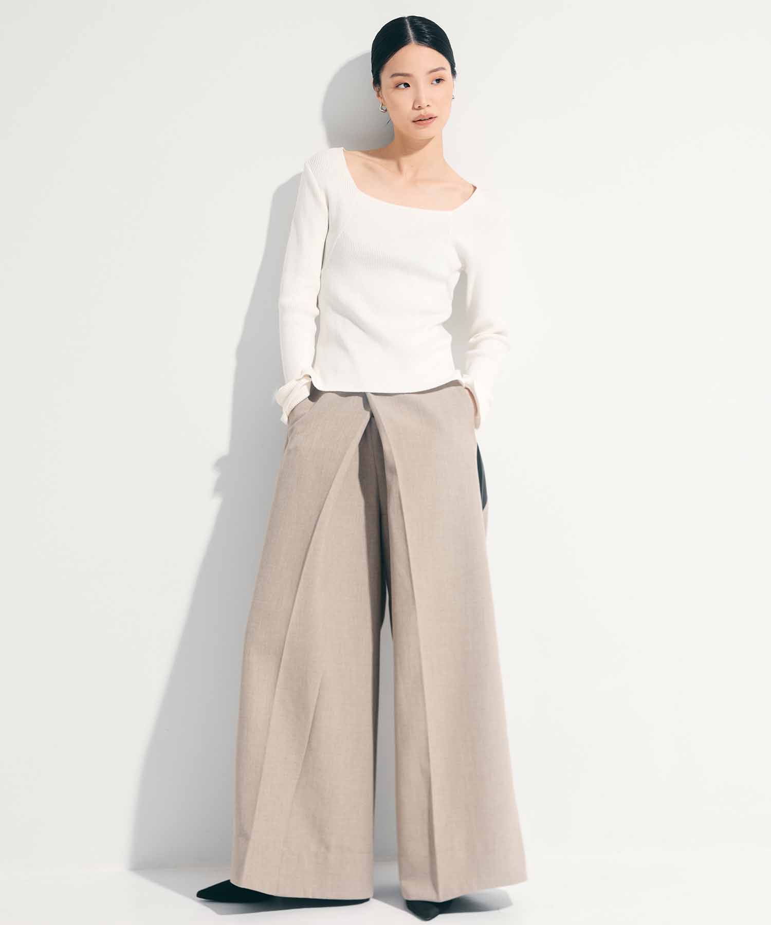 Side Leather Flare Trousers STUDIOUS